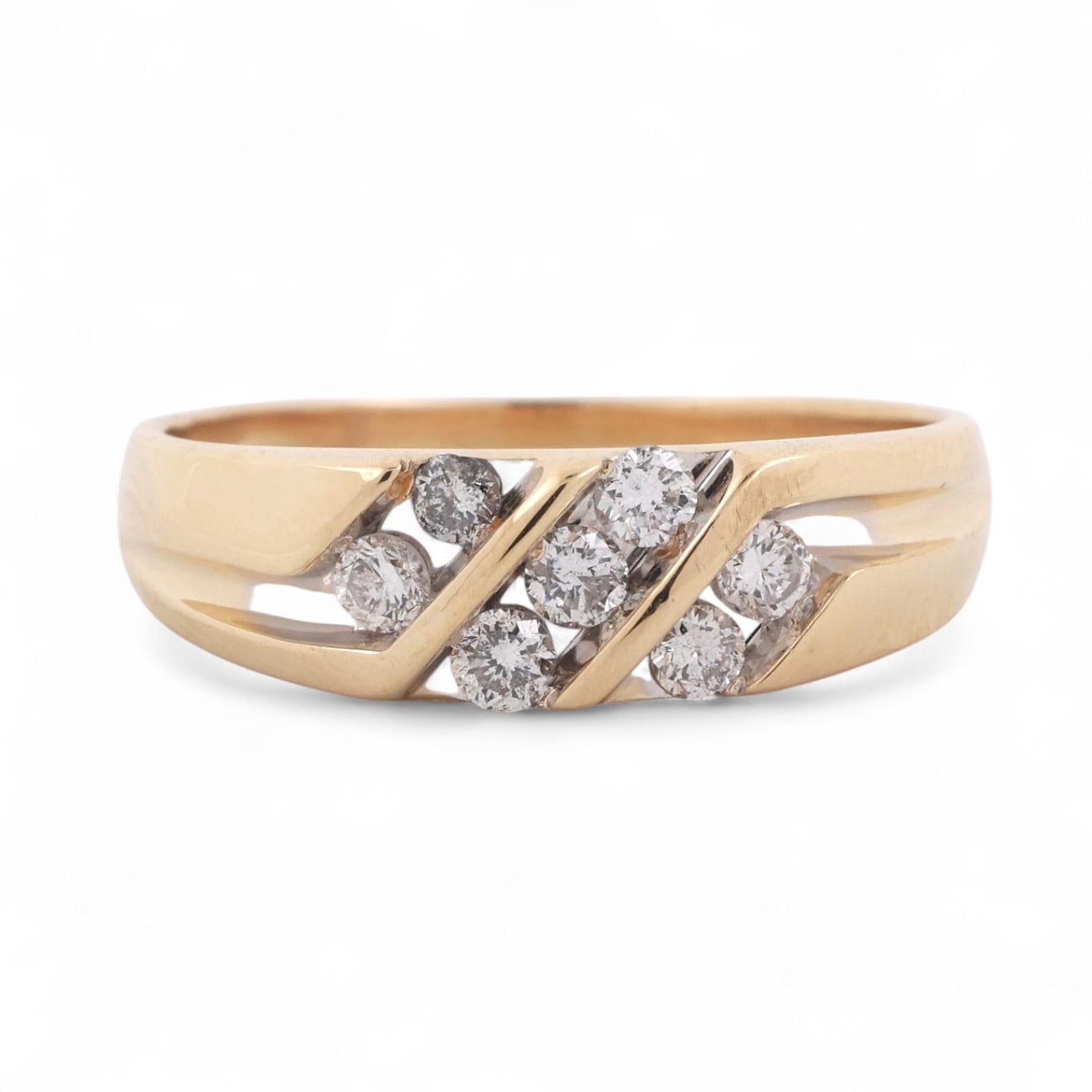 0.75 TW Round Diamond Band Ring 14K Gold Size 11.5 Unisex Estate