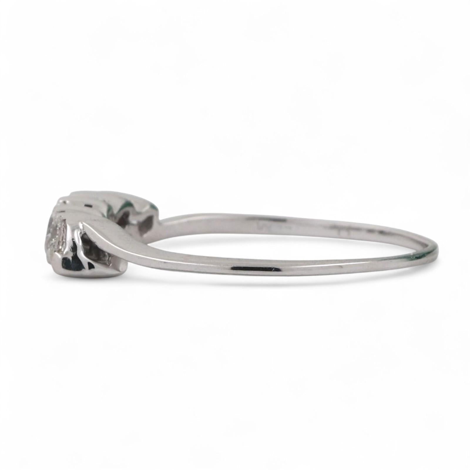 5-Stone Marquise Diamond Band Ring White Gold 0.35 TW Ladies Estate Size 9