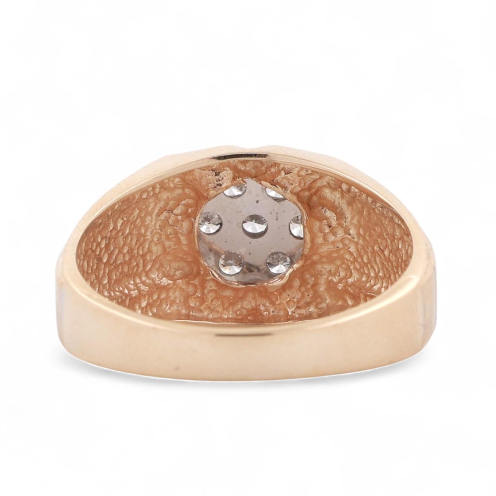 Cluster Diamond Floral Cocktail Ring 14K Gold 0.70 TW Size 10 Unisex Estate