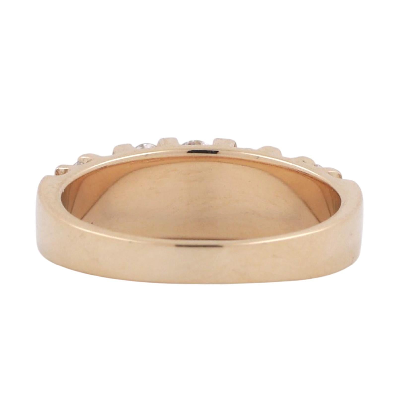 0.85 TW Diamond Wide Band Bar Ring 14K Yellow Gold Size 6.5 Estate