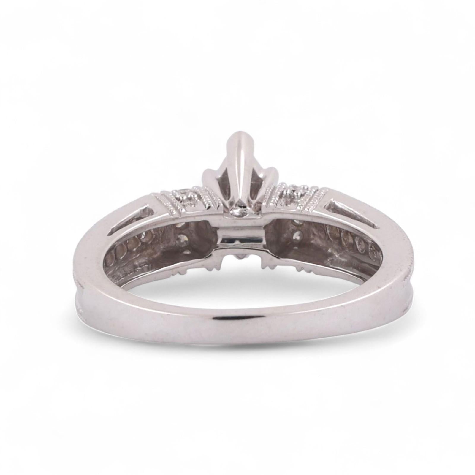 Marquise Diamond Accent Engagement Ring 14K White Gold 0.53 TW Size 6.5