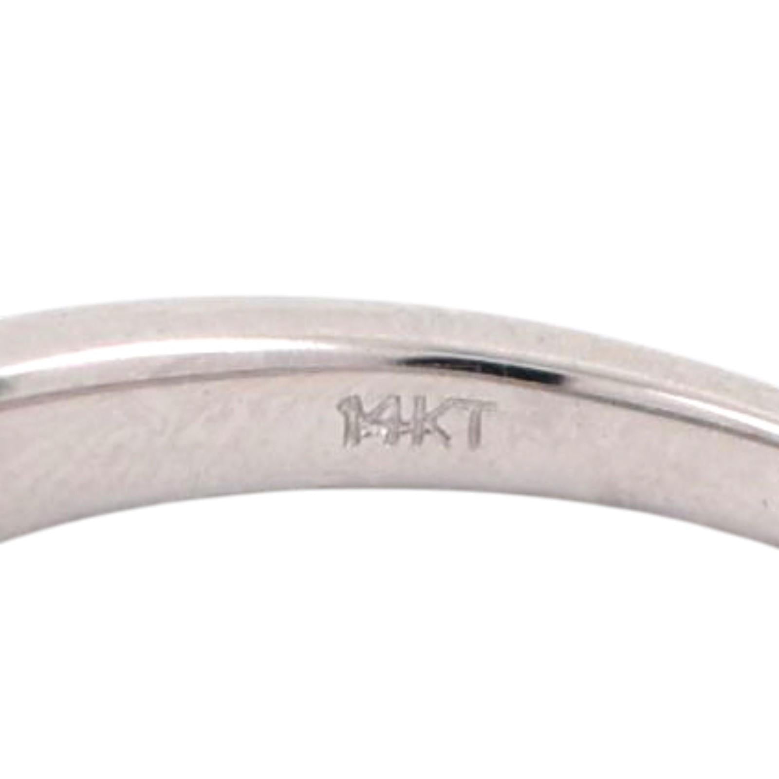 3-Stone Diamond Band Ring With Accents 0.38 TW 14K White Gold Size 7 Ladies