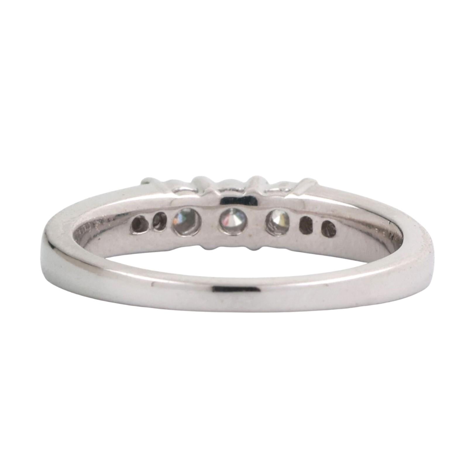 3-Stone Diamond Band Ring With Accents 0.38 TW 14K White Gold Size 7 Ladies