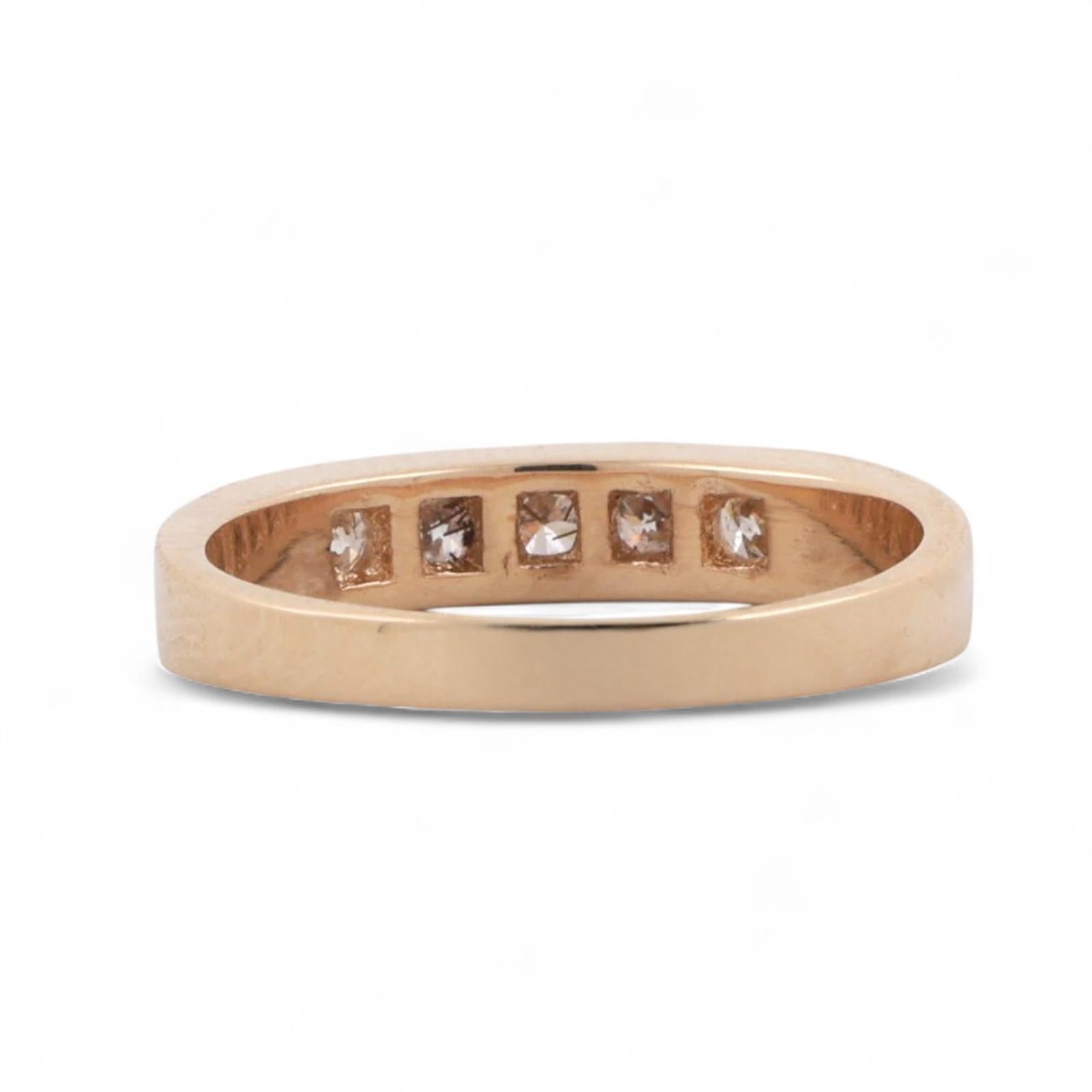 Diamond Half Eternity Band Ring 14K Yellow Gold 0.50 TW Channel Set Size 7.5