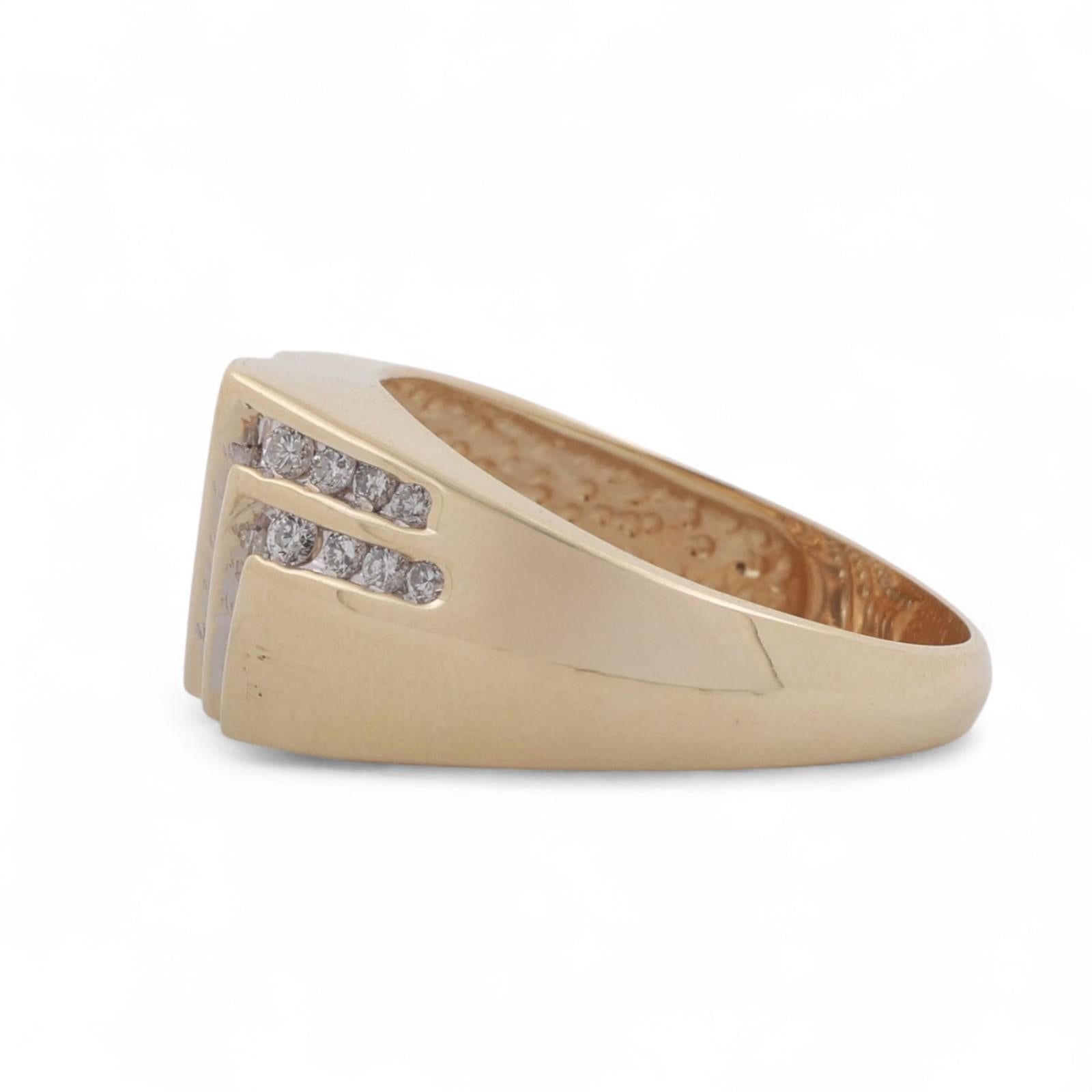 Diamond Wide Band Ring 14K Gold 1.25 TW Channel Set Size 10.5 Unisex
