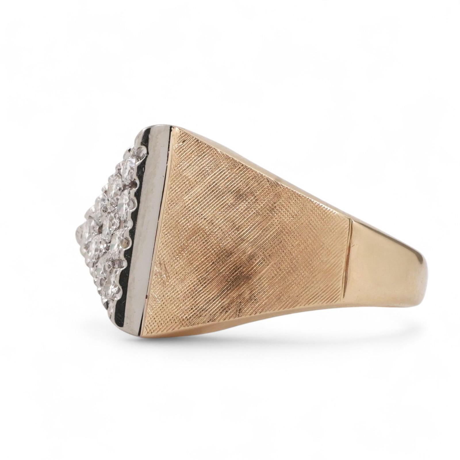 Geometric Diamond Statement Ring 14K Gold 0.50 TW Size 9.5 Contemporary Unisex