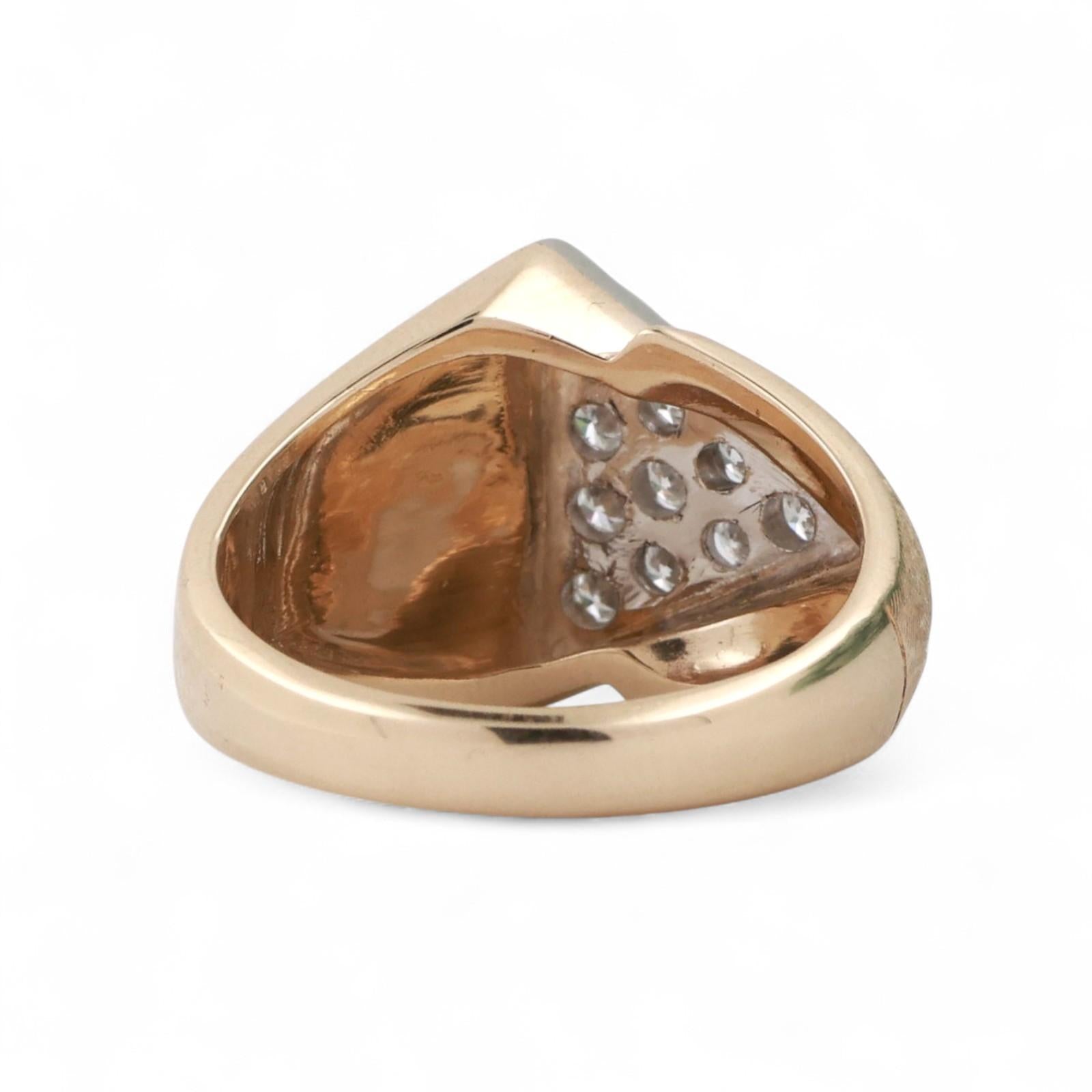 Geometric Diamond Statement Ring 14K Gold 0.50 TW Size 9.5 Contemporary Unisex