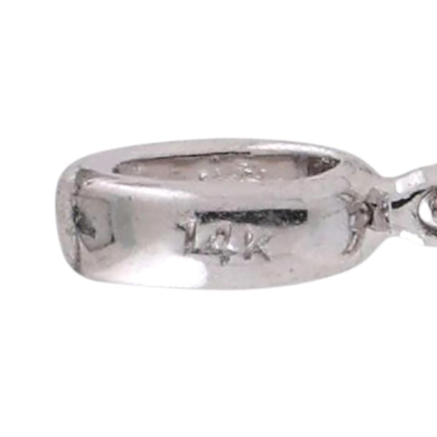 Diamond Star Pendant Charm 14K White Gold Round Baguette Diamonds 0.33 TW 0.47"