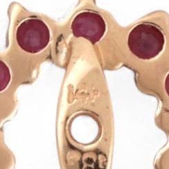 Ruby Flower Earring Jackets 14K Yellow Gold 0.78 CTW 5 mm Studs Ladies