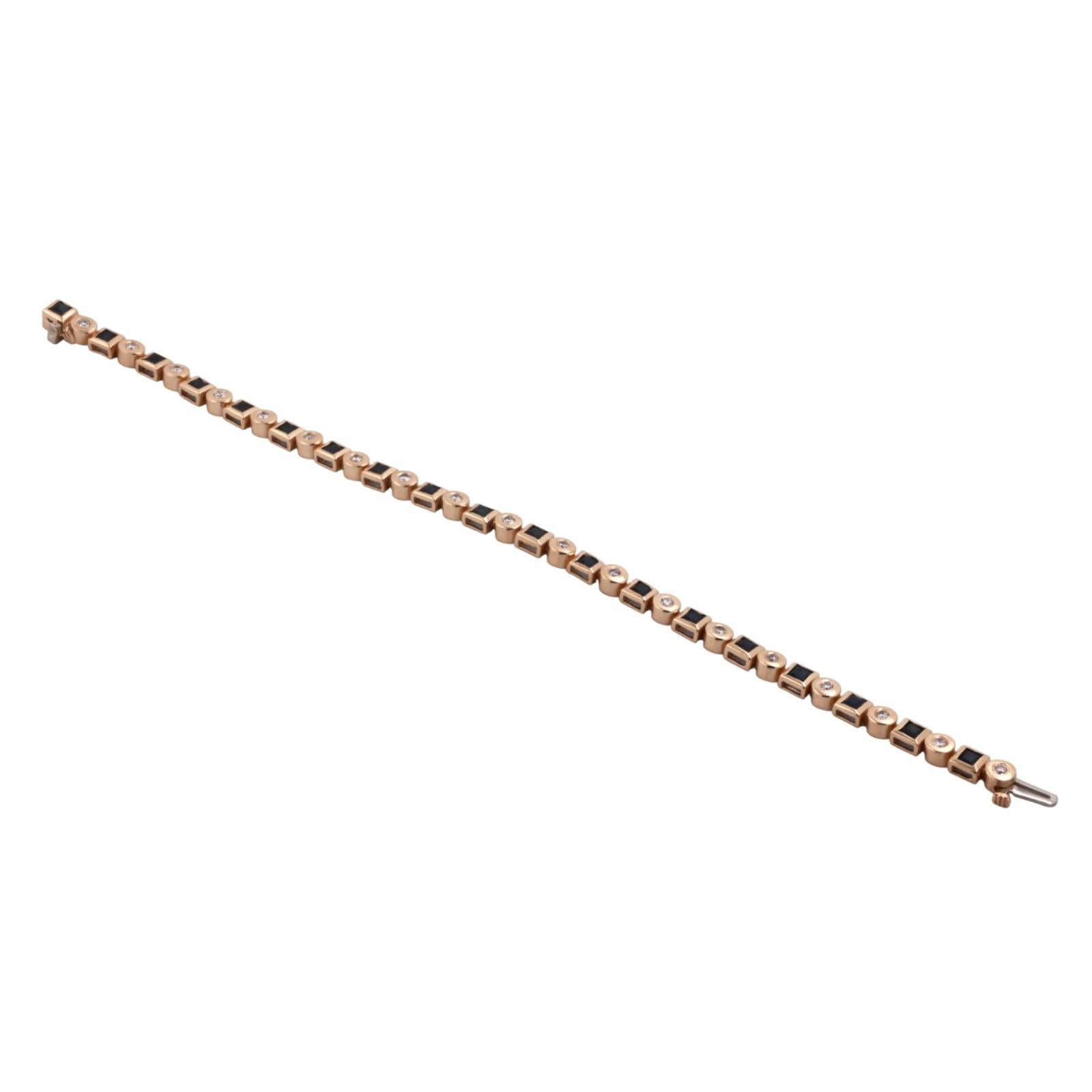 EFFY Blue Sapphire Diamond Bracelet 14K Yellow Gold 2.84 CTW 7" Ladies Estate