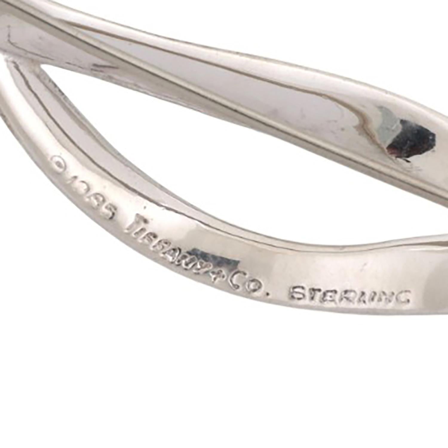 Vintage Tiffany & Co. 1985 Bow Ribbon Pin Brooch Sterling Silver 1.45" Estate