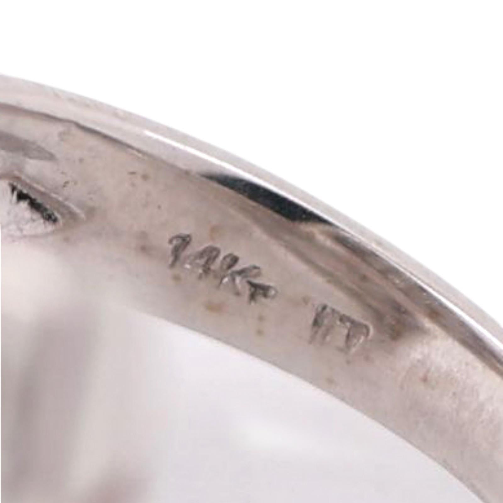 1.00 TW Princess Cut Diamond Bypass Ring 14K White Gold Size 5 Ladies Estate