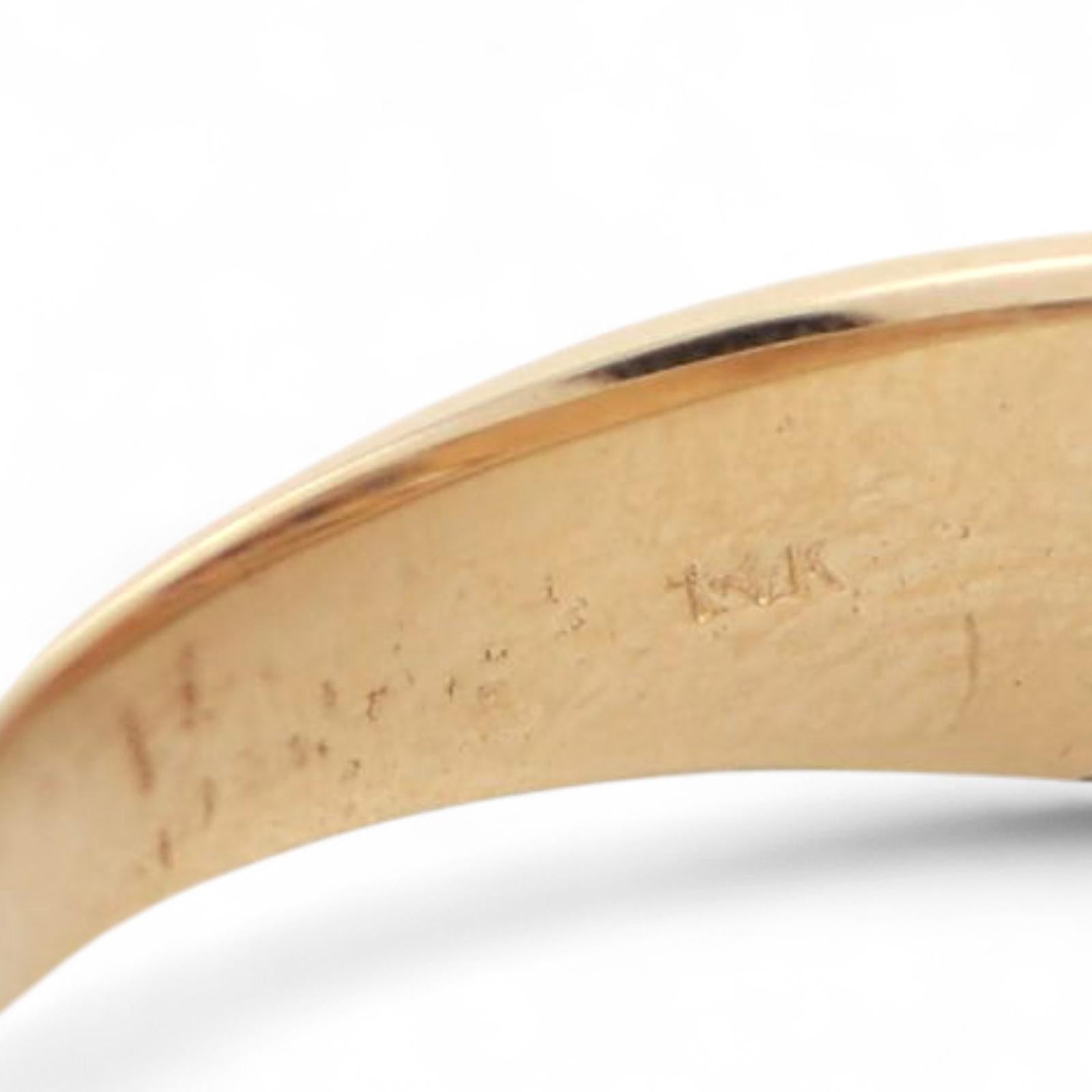 Mens Sapphire Diamond Band Ring 14K Yellow Gold 0.93 TW Size 10.5 Estate