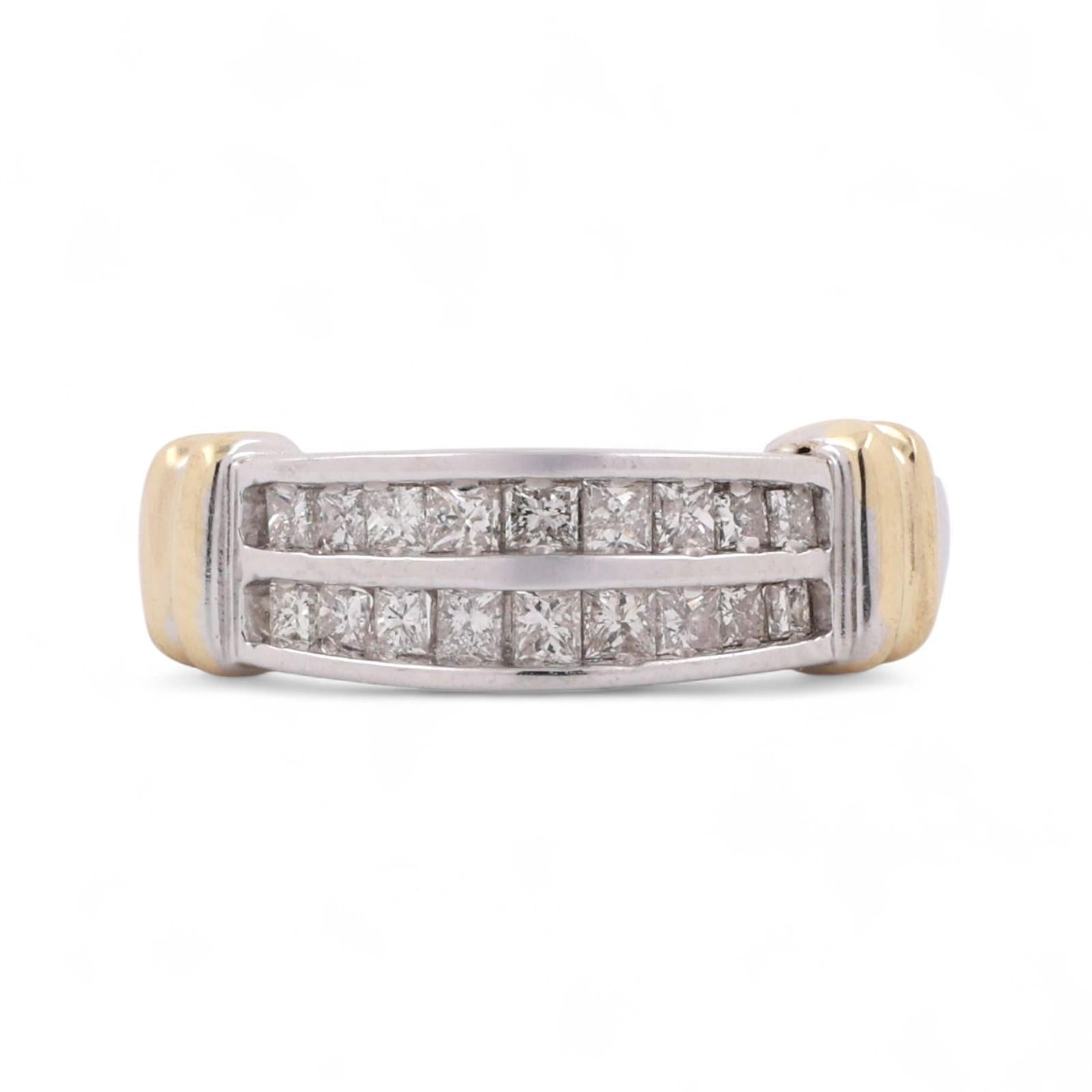 Princess Cut Diamond Band Ring 14K Gold 0.50 TW Size 7 Unisex Estate
