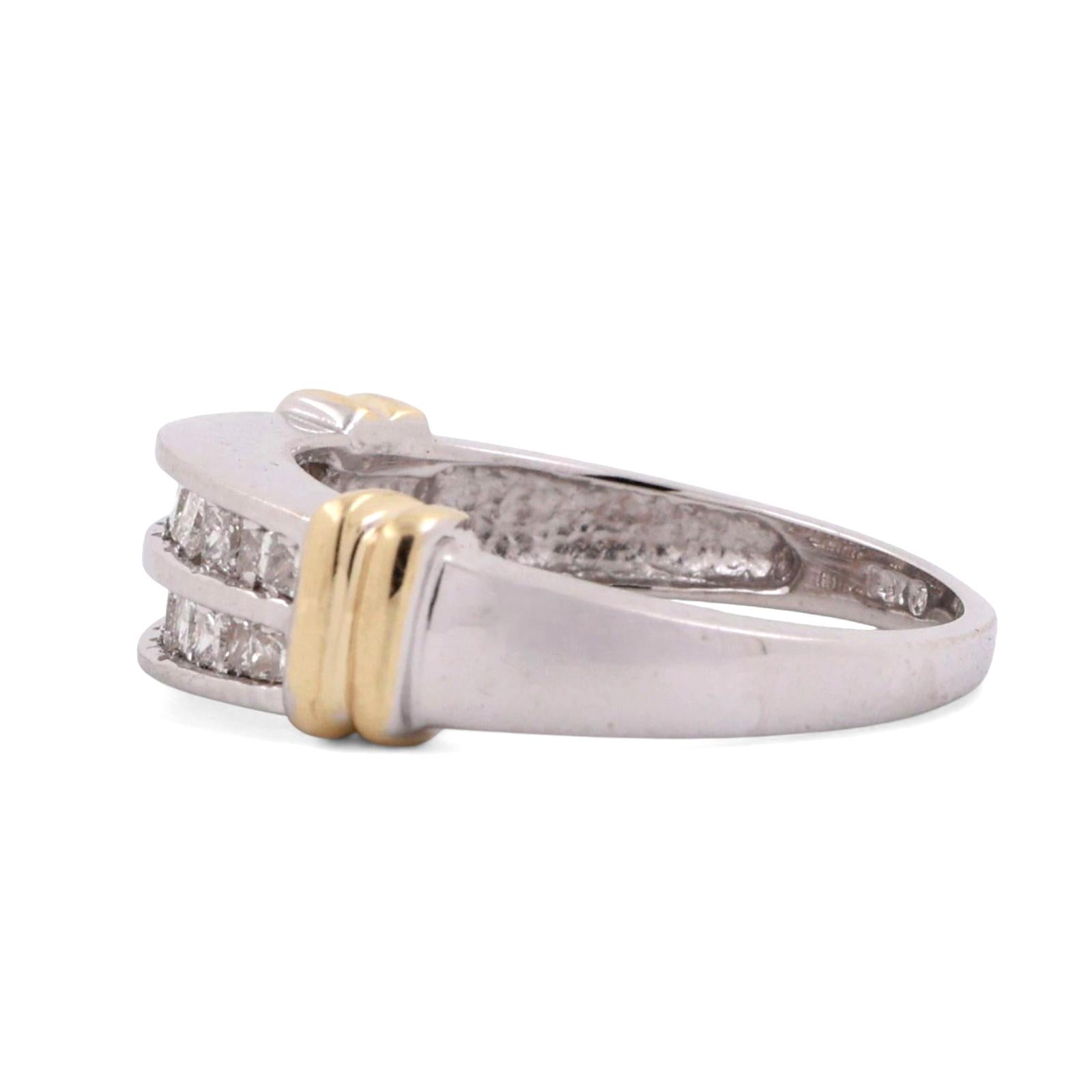 Princess Cut Diamond Band Ring 14K Gold 0.50 TW Size 7 Unisex Estate