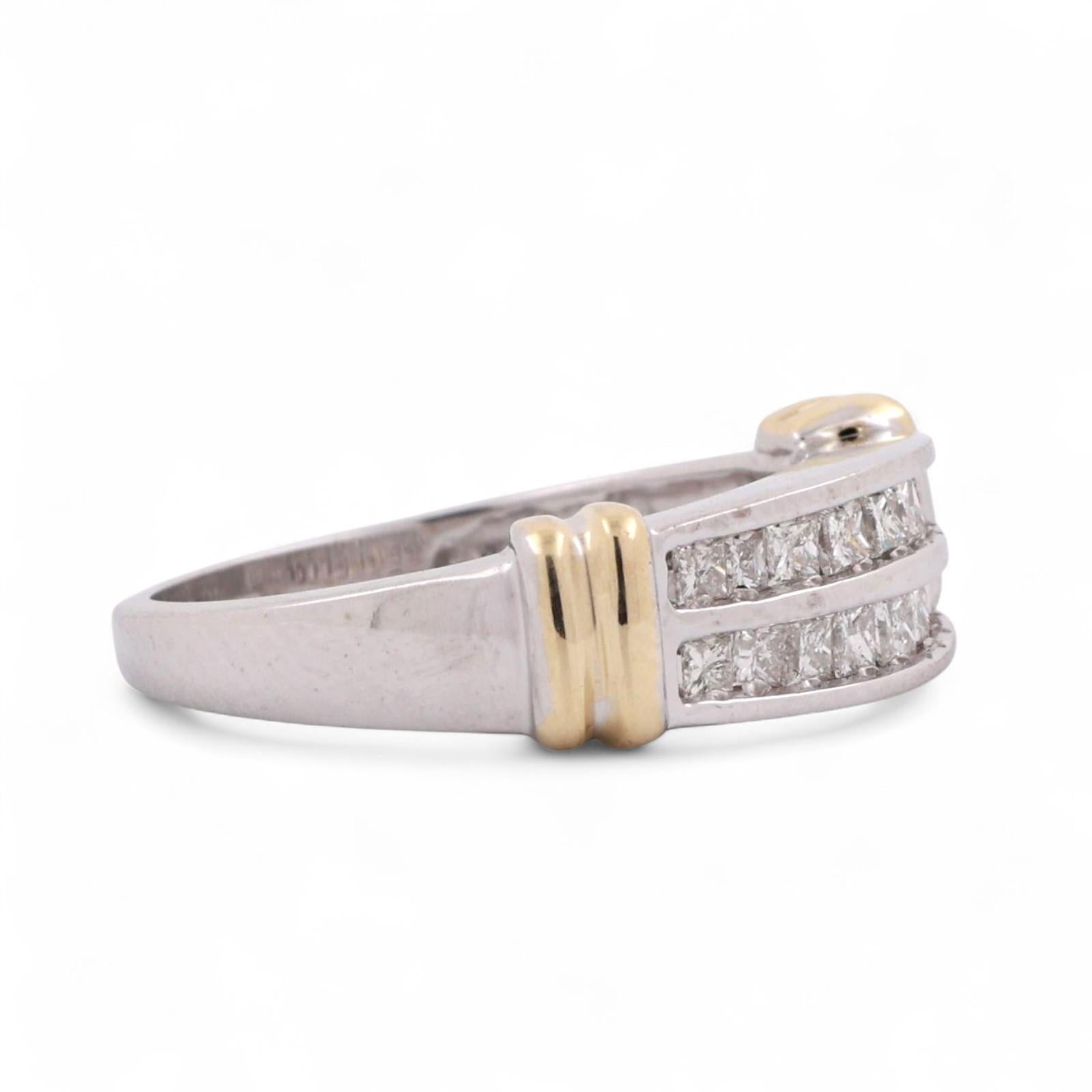 Princess Cut Diamond Band Ring 14K Gold 0.50 TW Size 7 Unisex Estate