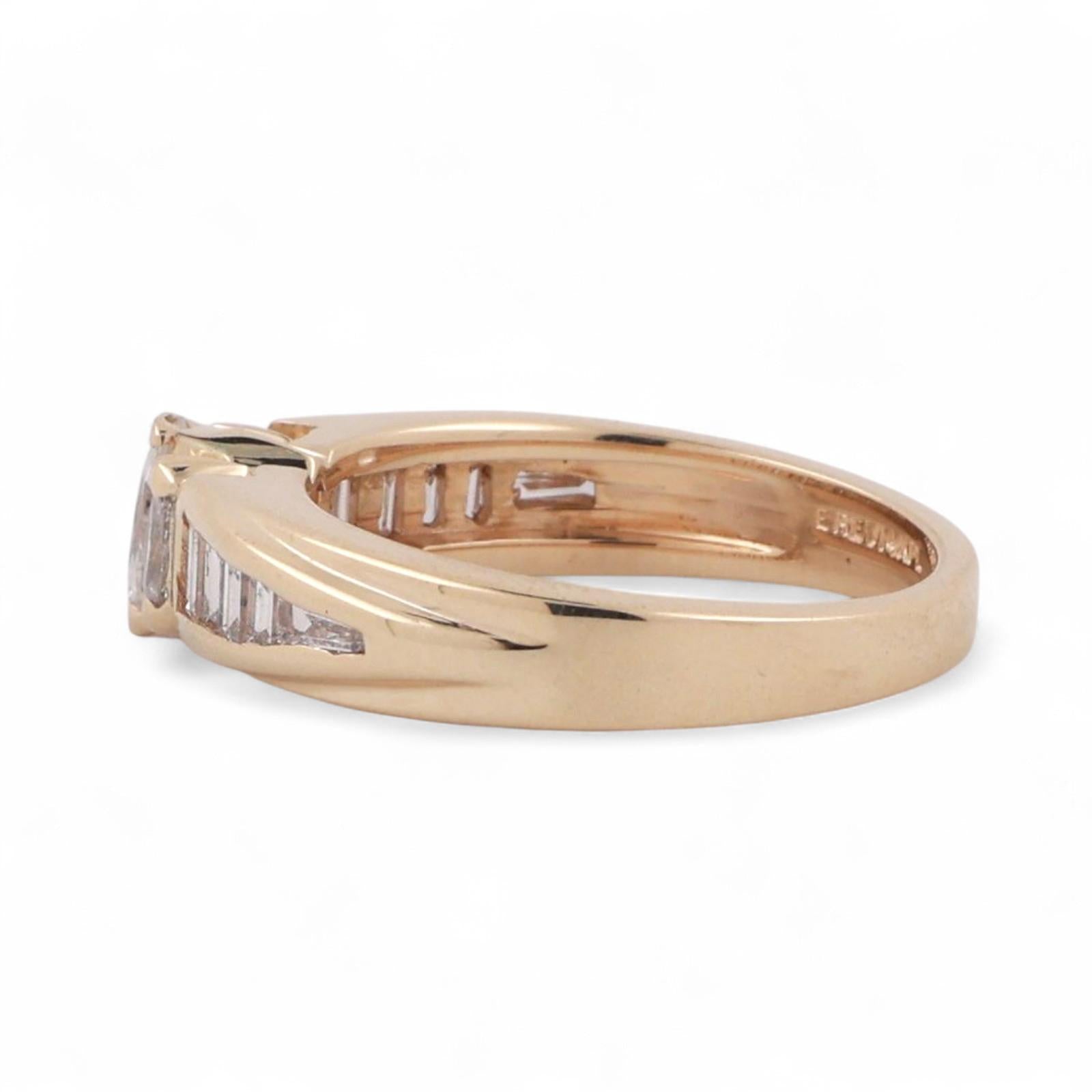 Marquise and Baguette Cut Diamond Band Ring 14K Yellow Gold 0.50 TW Size 6.25