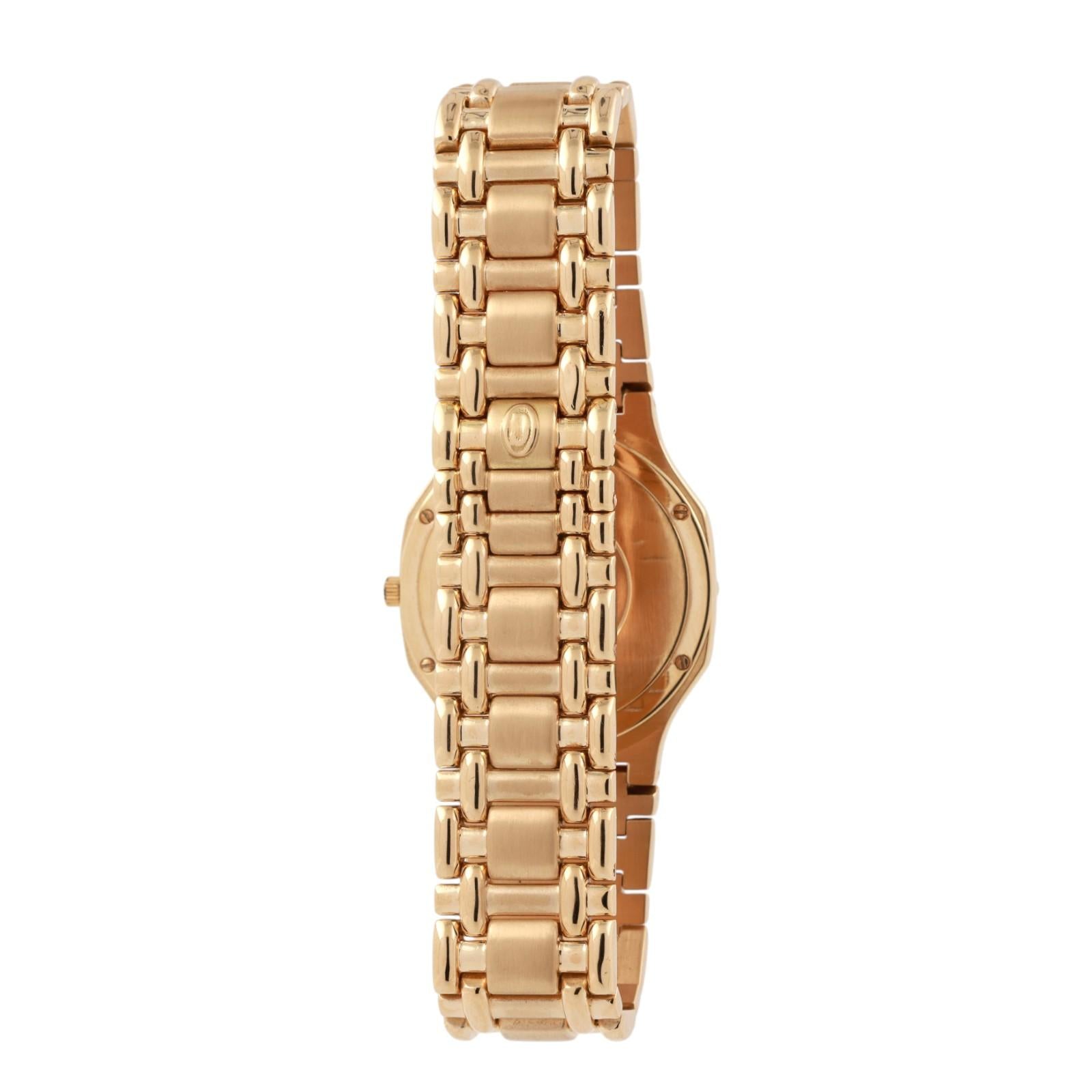 Concord Saratoga Watch 18K Gold Champagne Roman Numeral Dial Quartz 7.25"