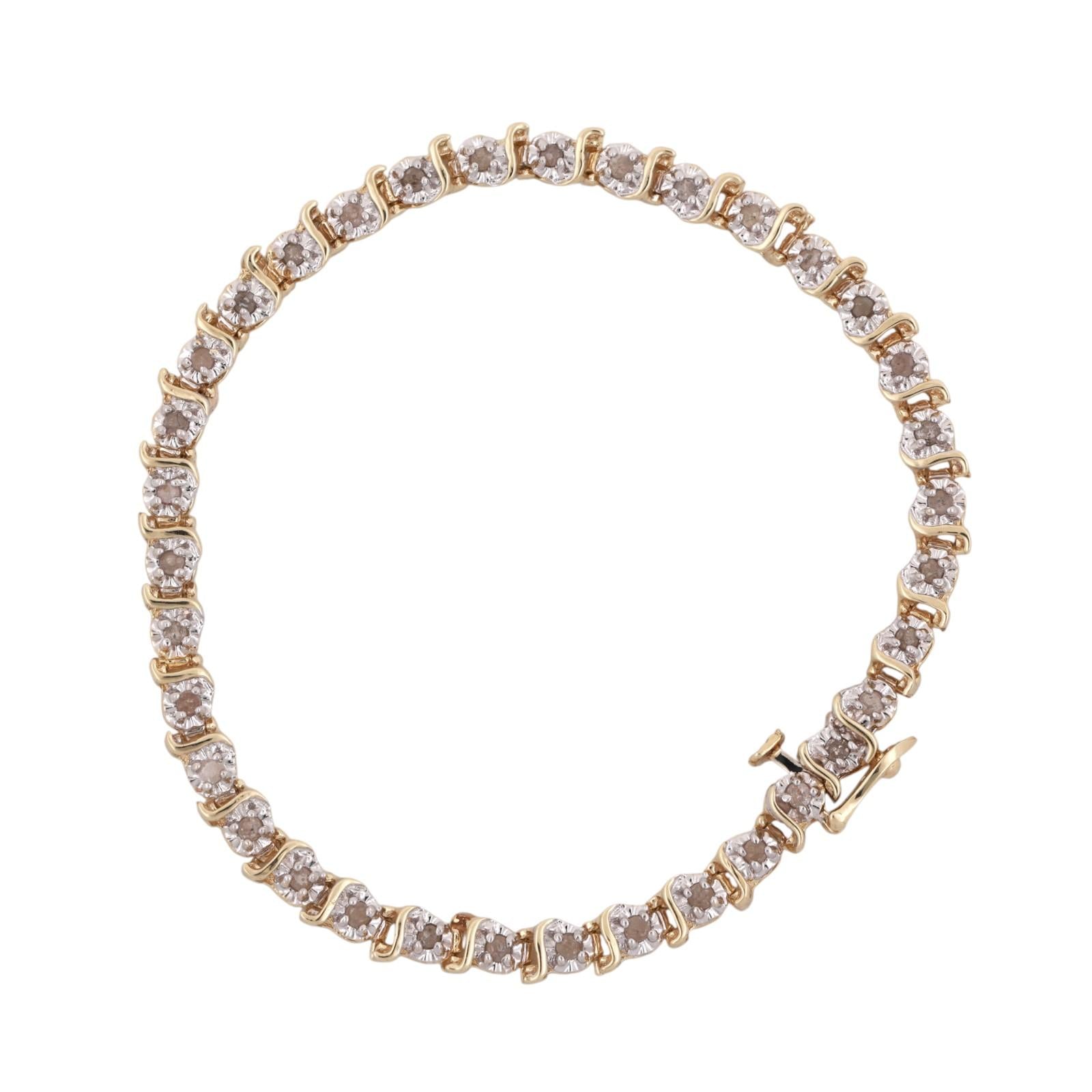 0.70 TW Diamond S Link Tennis Bracelet 14K Gold 7" Ladies Estate