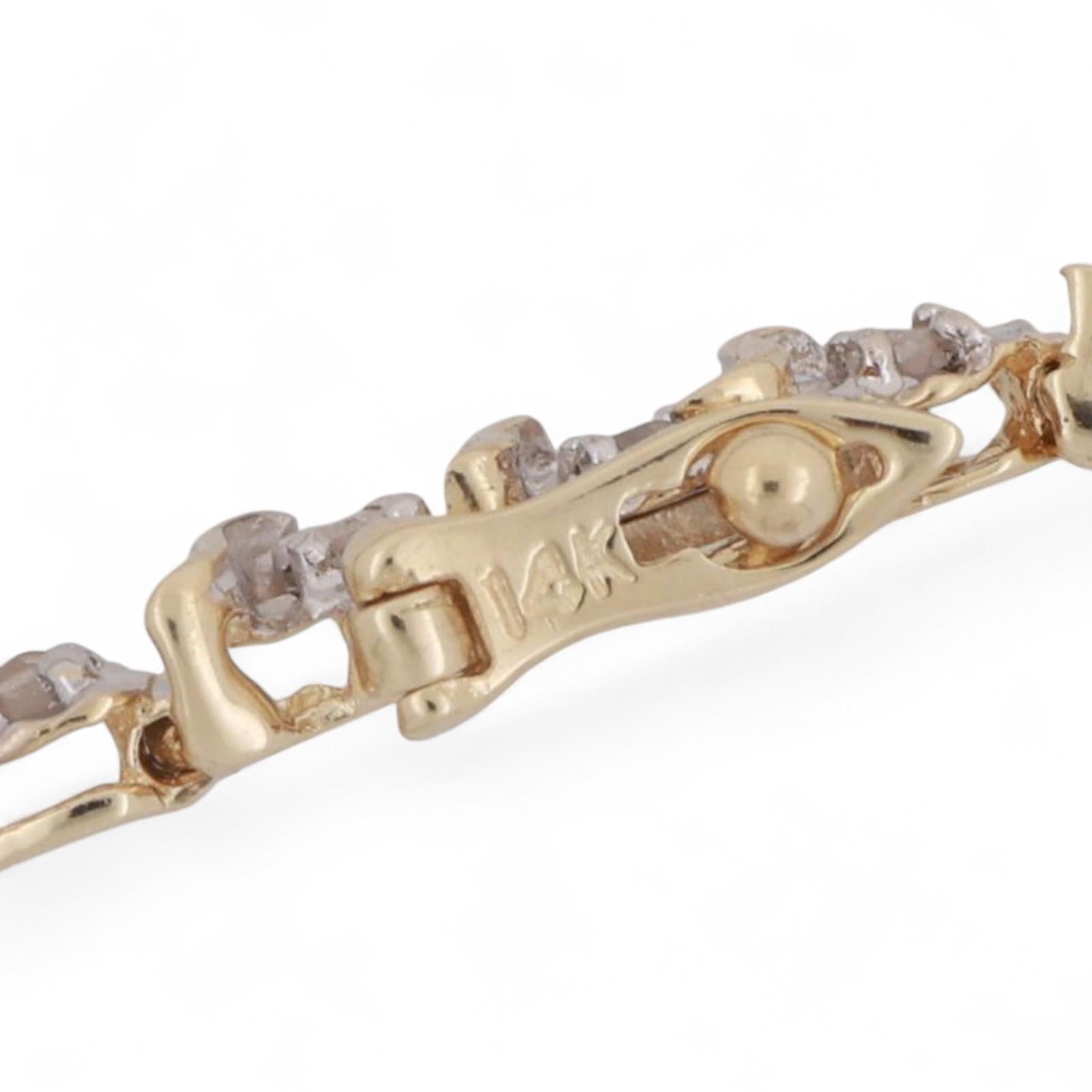 0.70 TW Diamond S Link Tennis Bracelet 14K Gold 7" Ladies Estate