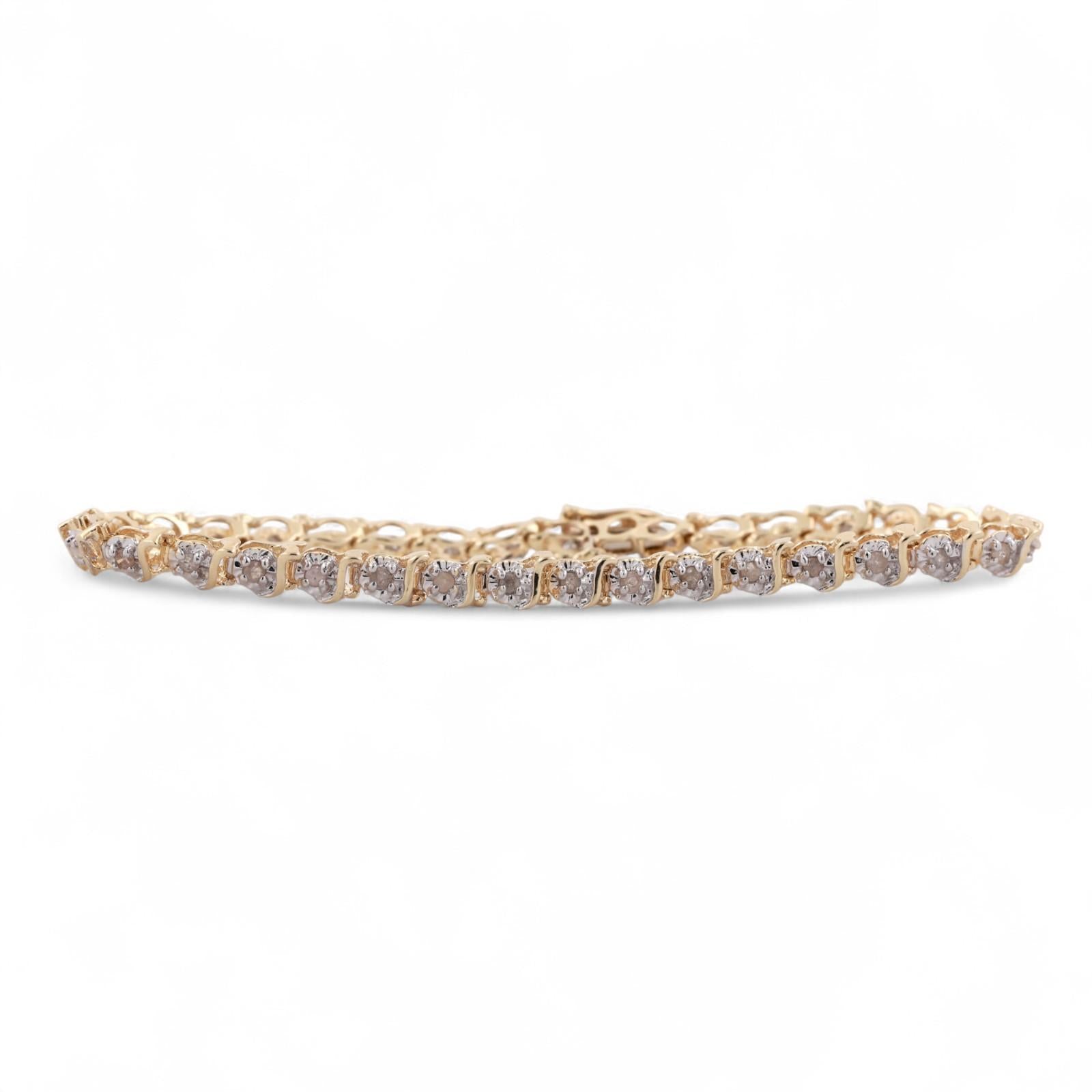 0.70 TW Diamond S Link Tennis Bracelet 14K Gold 7" Ladies Estate