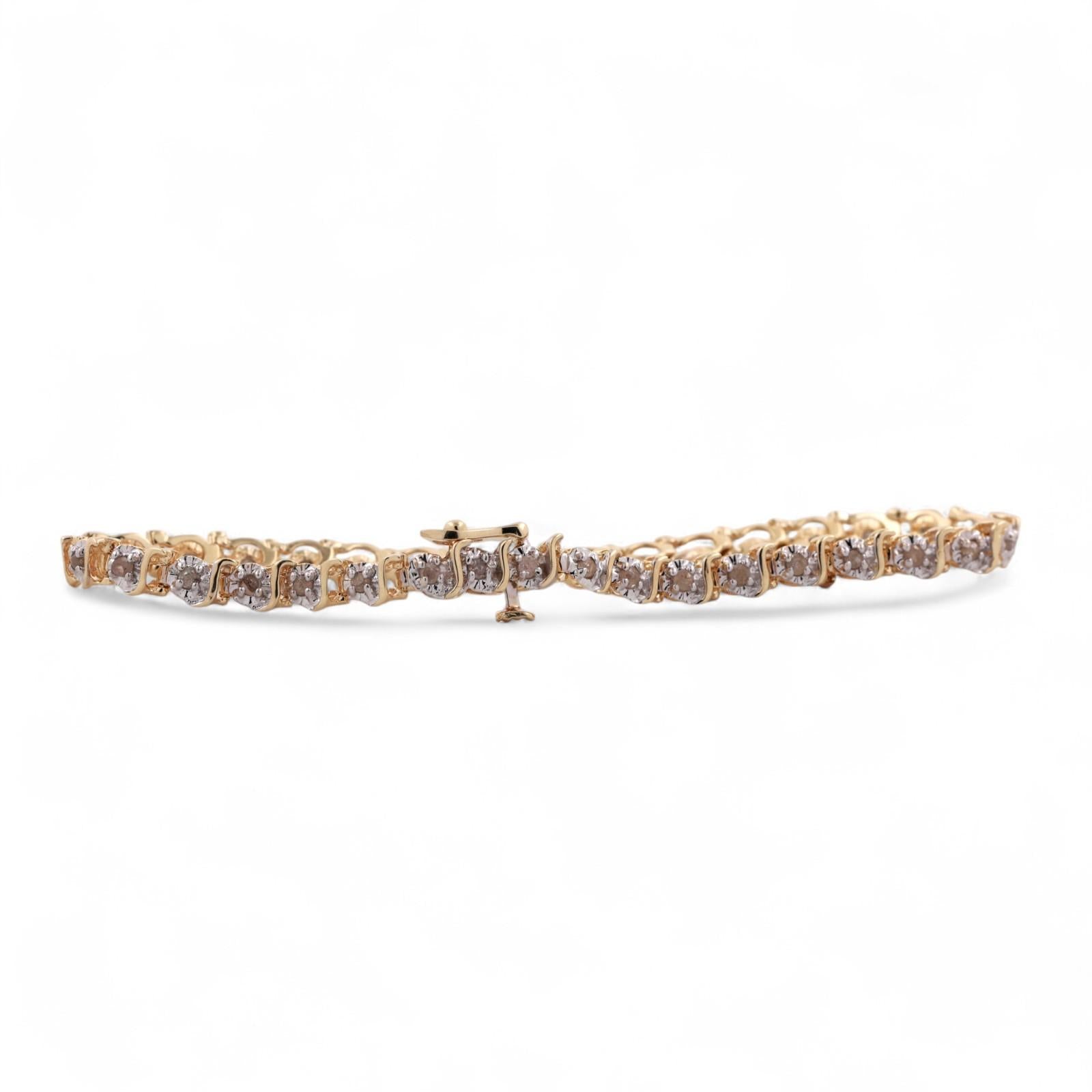 0.70 TW Diamond S Link Tennis Bracelet 14K Gold 7" Ladies Estate
