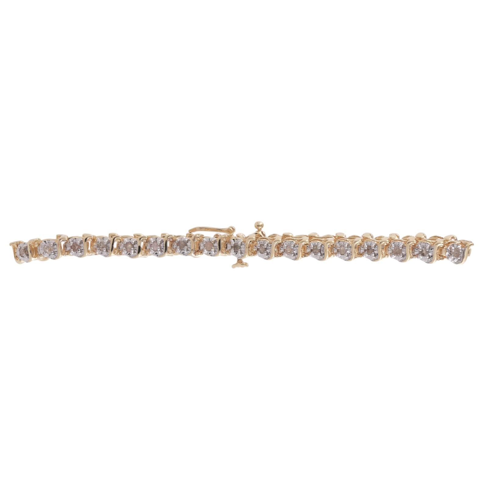 0.70 TW Diamond S Link Tennis Bracelet 14K Gold 7" Ladies Estate