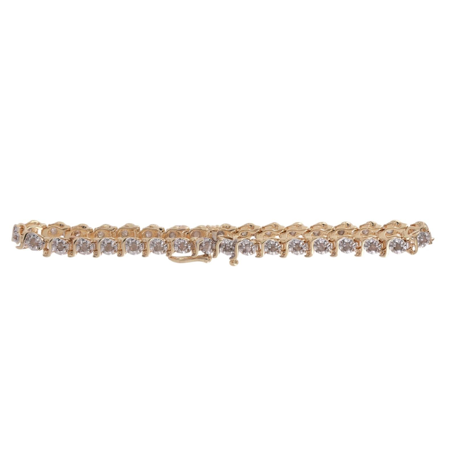 0.70 TW Diamond S Link Tennis Bracelet 14K Gold 7" Ladies Estate