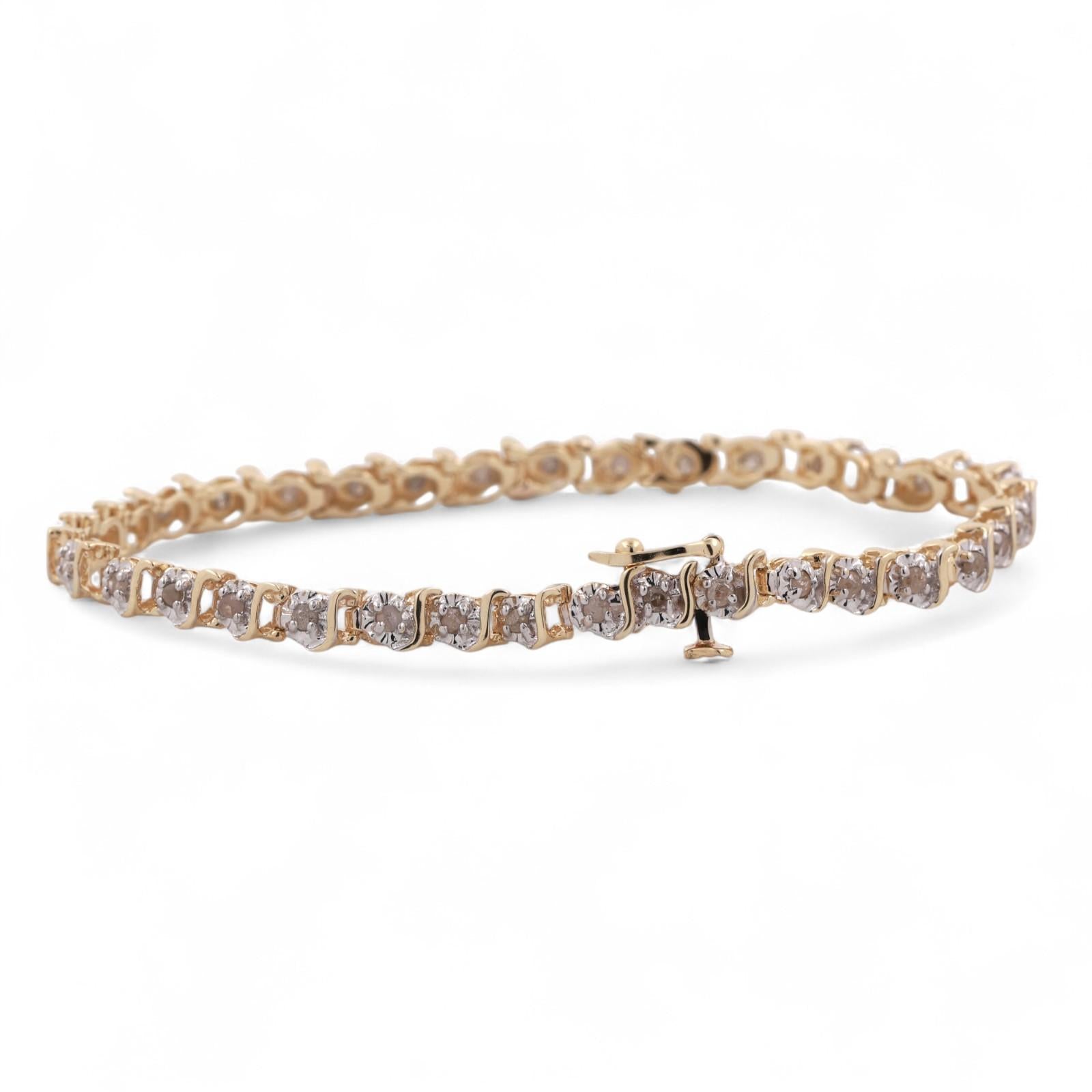 0.70 TW Diamond S Link Tennis Bracelet 14K Gold 7" Ladies Estate