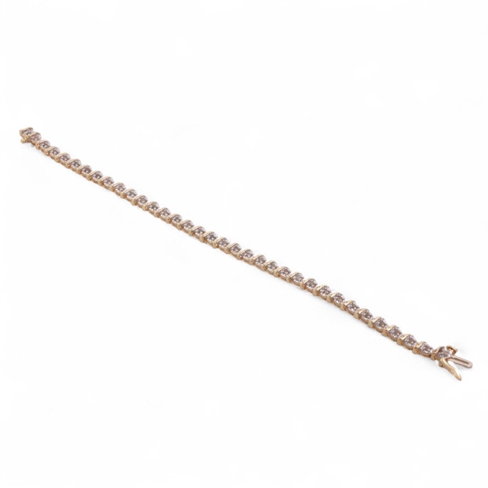 0.70 TW Diamond S Link Tennis Bracelet 14K Gold 7" Ladies Estate