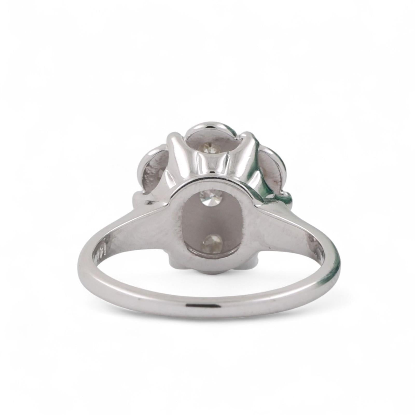 Mayor's Cluster Diamond Floral Cocktail Ring 14K White Gold 1.00 TW Size 5.5