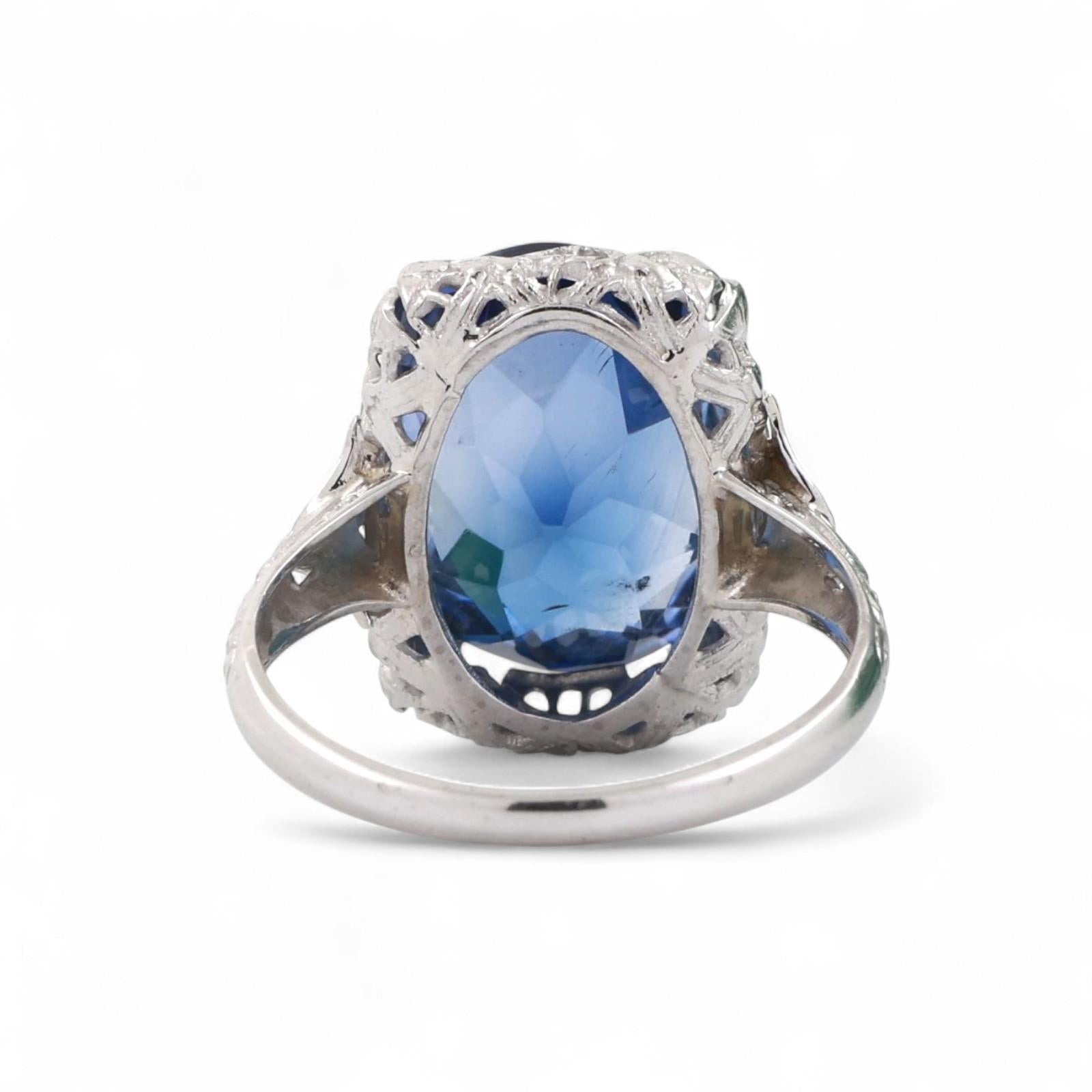 Oval Blue Sapphire Solitaire Ring 14K Gold 8.00 CT Lab Grown Ladies Size 5.75