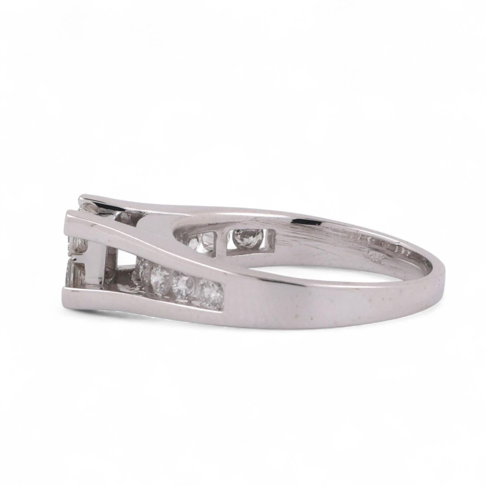 4-Stone Princess Cut Diamond Accent Engagement Ring 14K White Gold 1.15TW Size 8