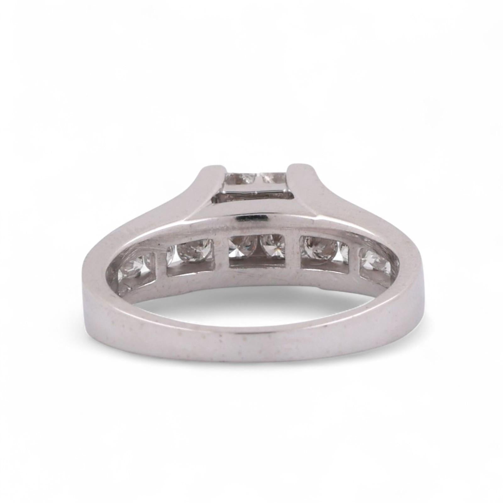 4-Stone Princess Cut Diamond Accent Engagement Ring 14K White Gold 1.15TW Size 8