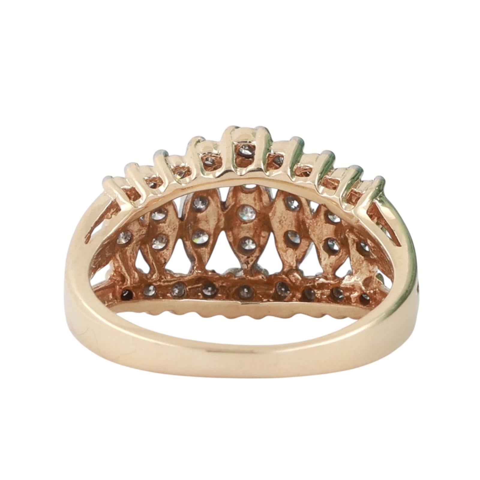 0.60 TW Diamond Wide Band Ring 10K Gold Size 6 Ladies Estate
