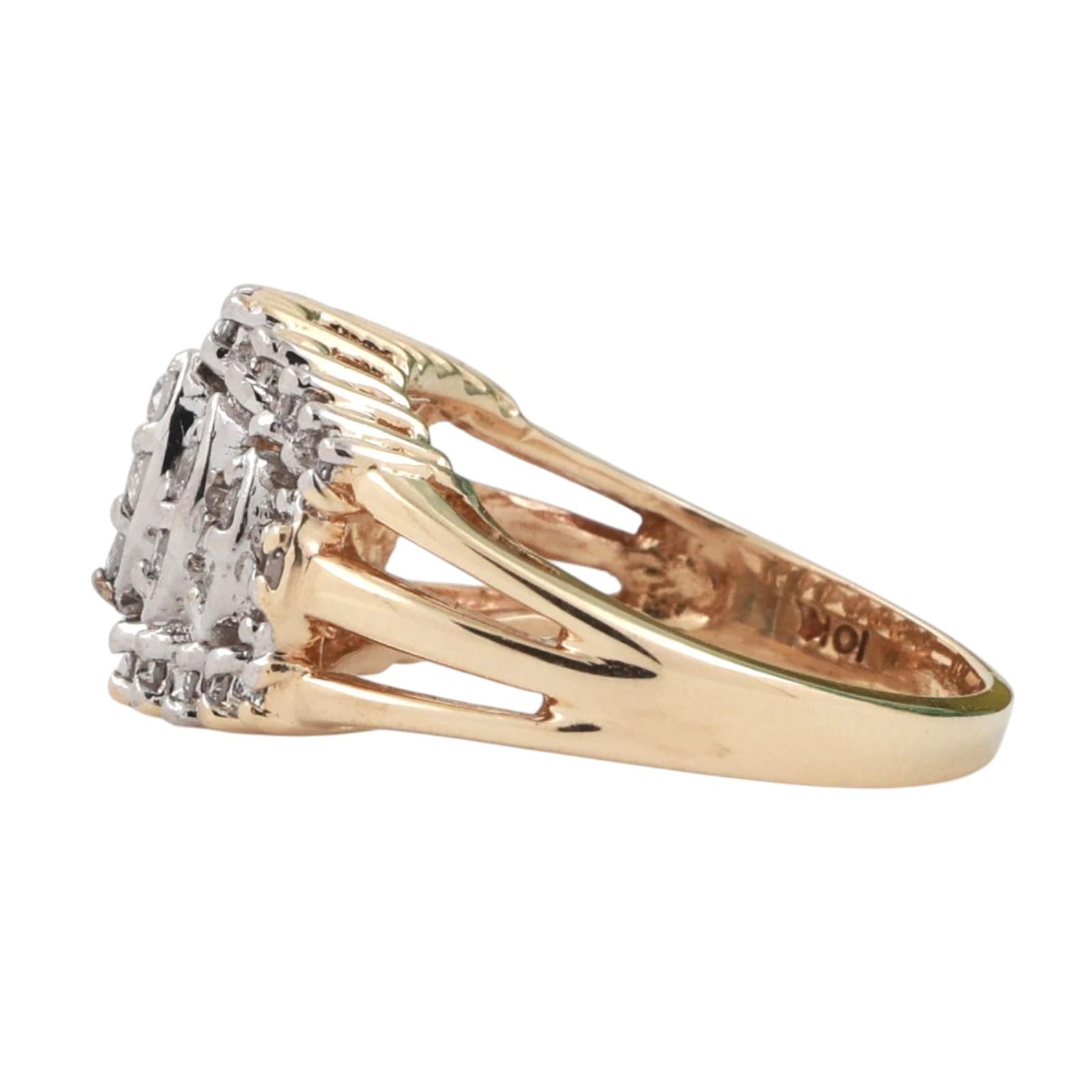 0.60 TW Diamond Wide Band Ring 10K Gold Size 6 Ladies Estate