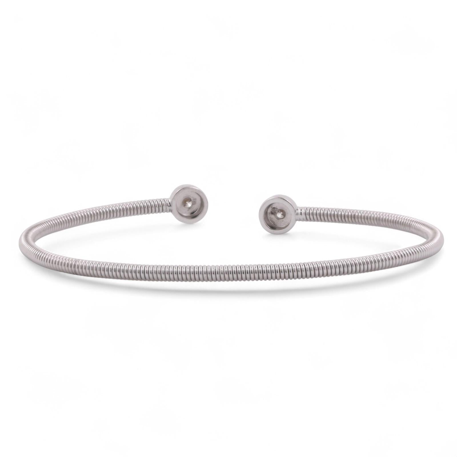 18K White Gold Diamond Open Flex Bangle 0.20 TW 6.75" Ladies Estate