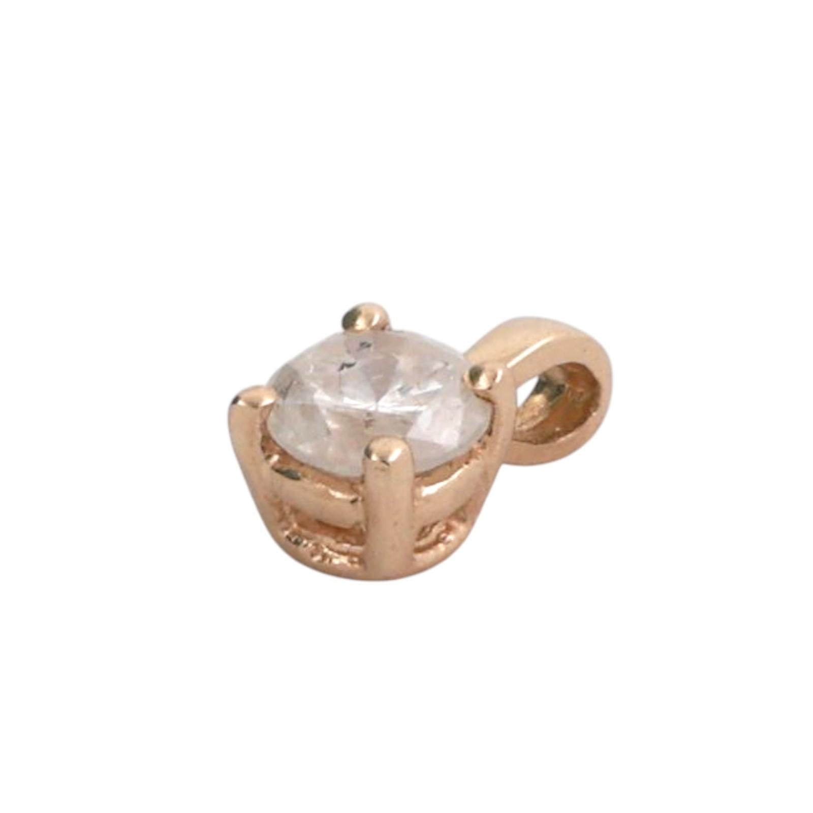 Round Diamond Solitaire Pendant 14K Yellow Gold 0.30 CT 0.30" Estate