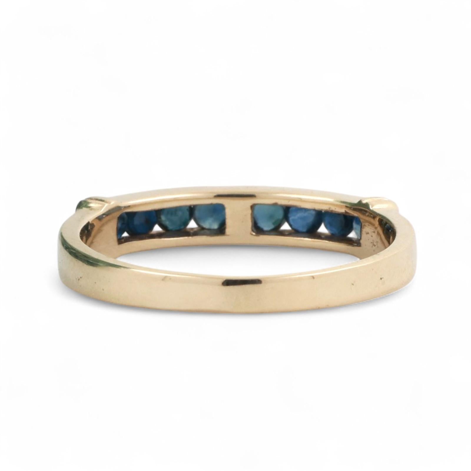 Sapphire Half Eternity Band Ring 14K Yellow Gold 0.32 CTW Size 7 Estate