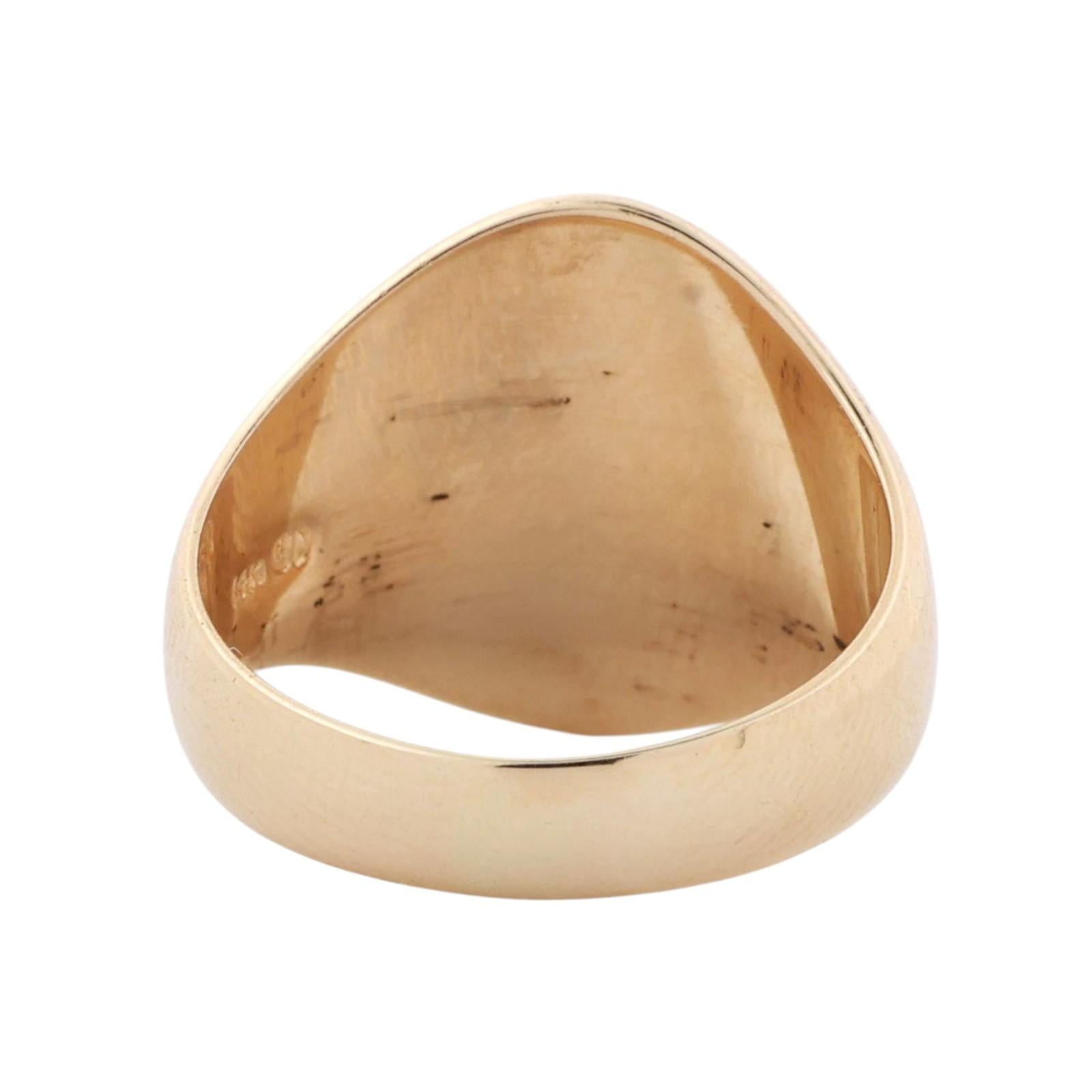 Oval Jadeite Gemstone Solitaire Ring 14K Yellow Gold Size 7.75 Unisex Estate