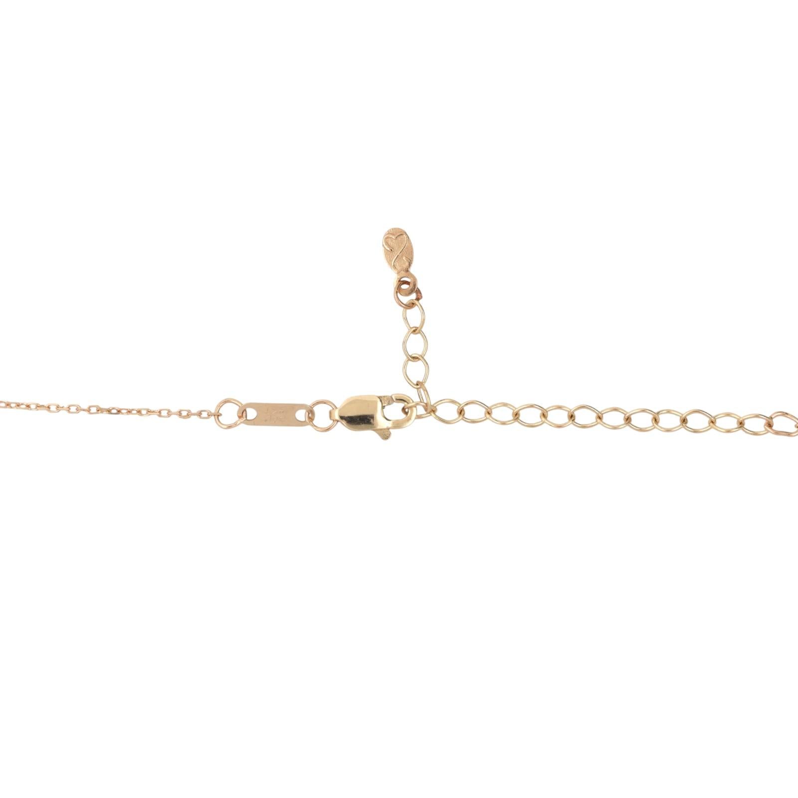 Jane Seymour Open Hearts Diamond Pendant Chain Necklace 14K Yellow Gold 18"-20"