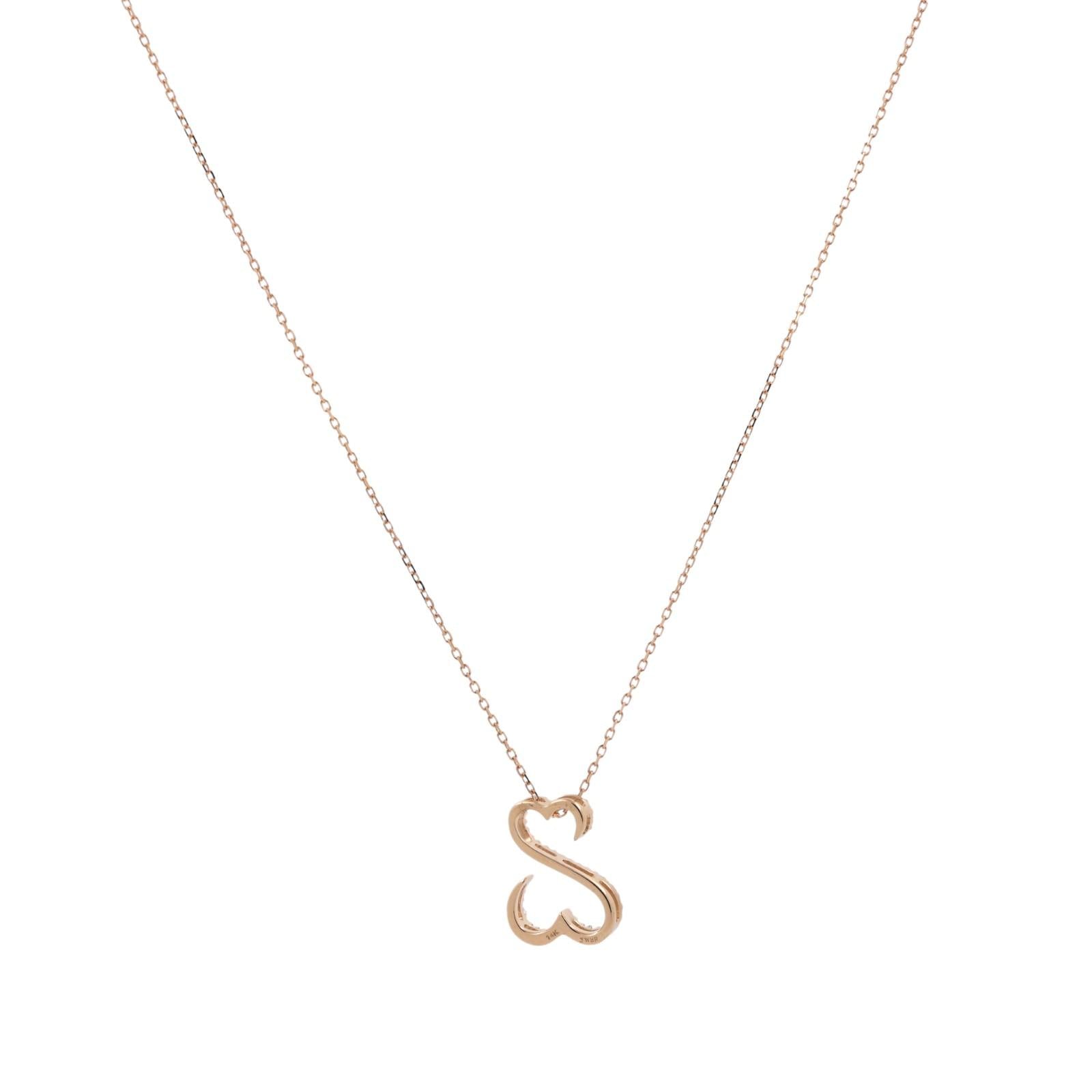 Jane Seymour Open Hearts Diamond Pendant Chain Necklace 14K Yellow Gold 18"-20"