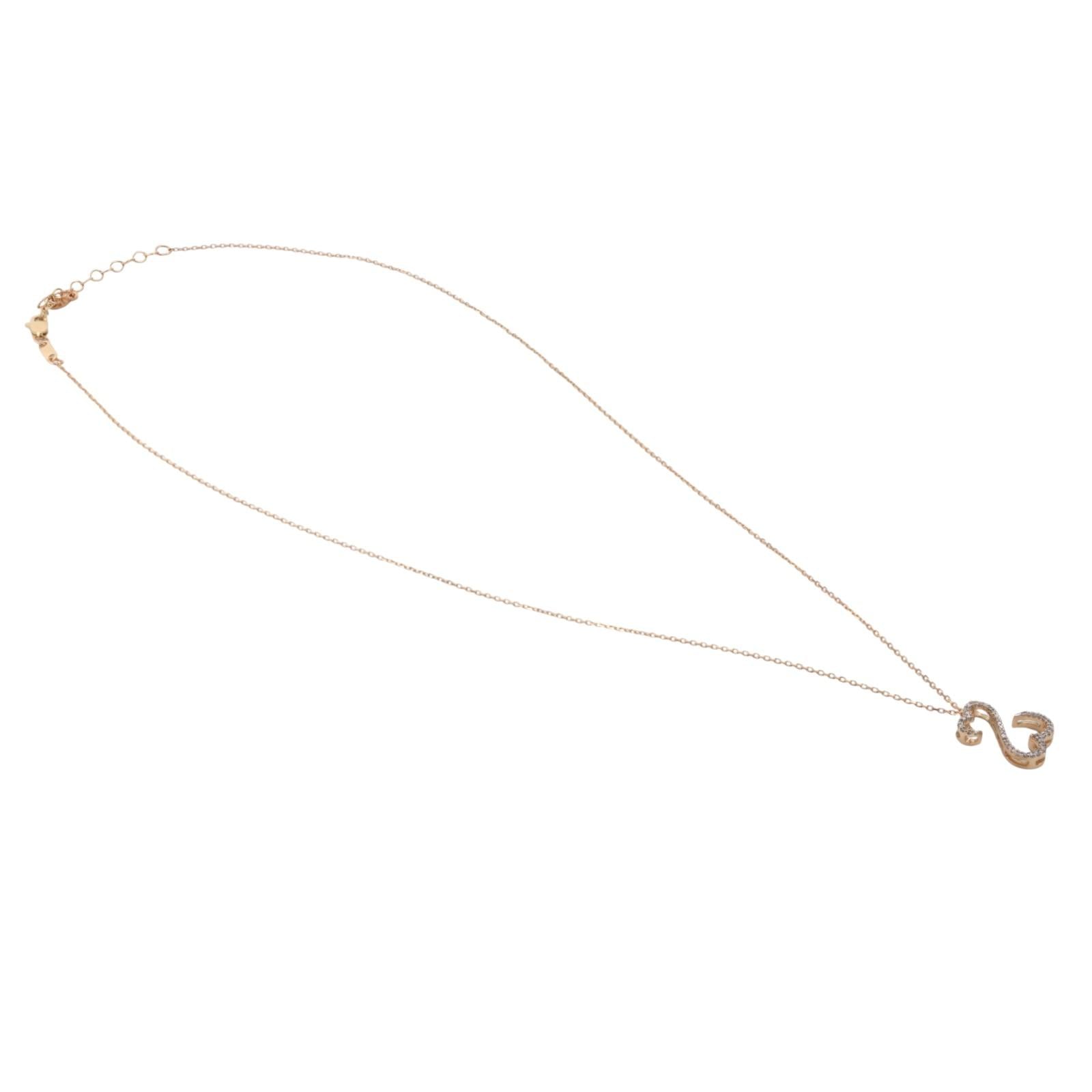 Jane Seymour Open Hearts Diamond Pendant Chain Necklace 14K Yellow Gold 18"-20"