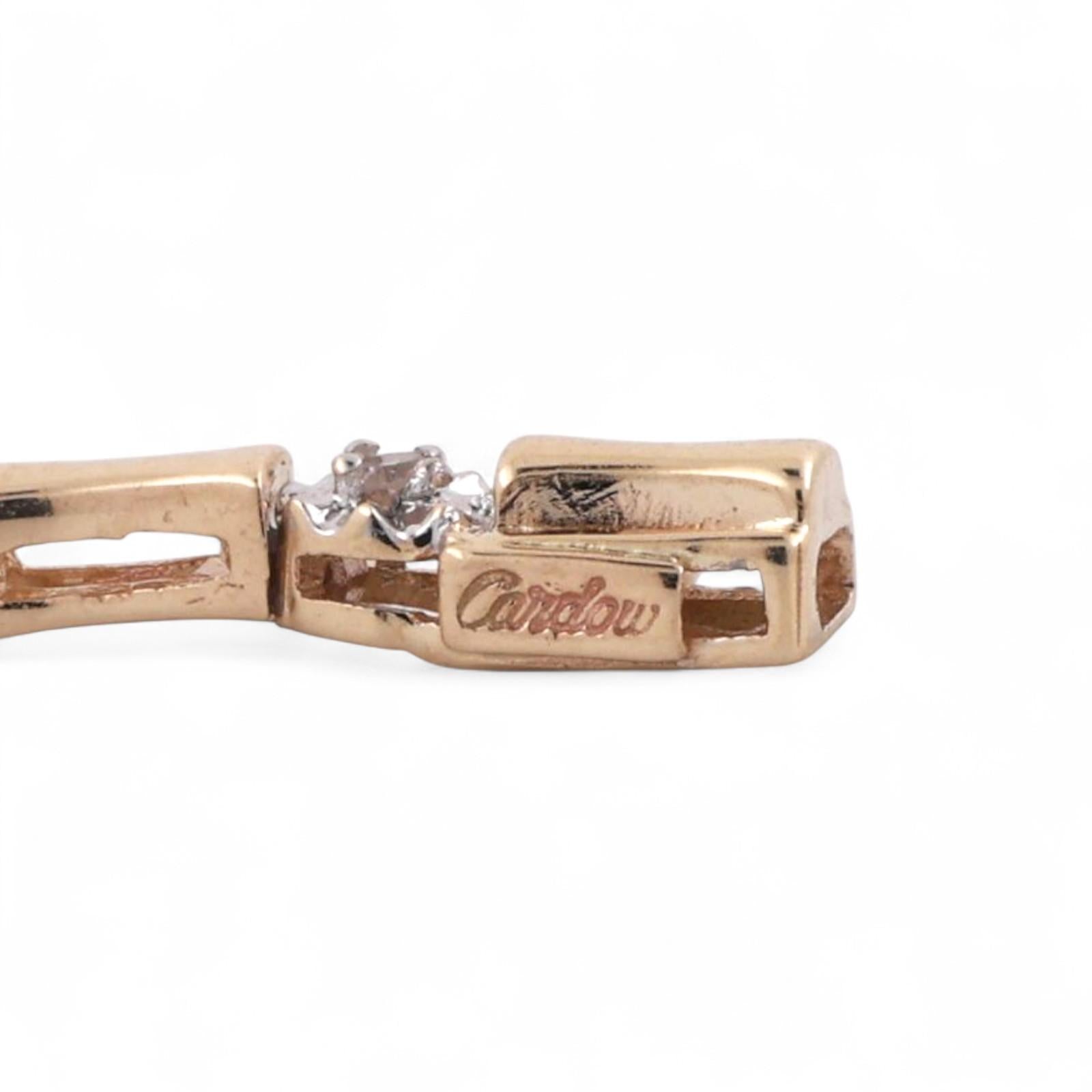 0.37 TW Diamond Bar Link Station Bracelet 14K Gold 7.5" Ladies Estate