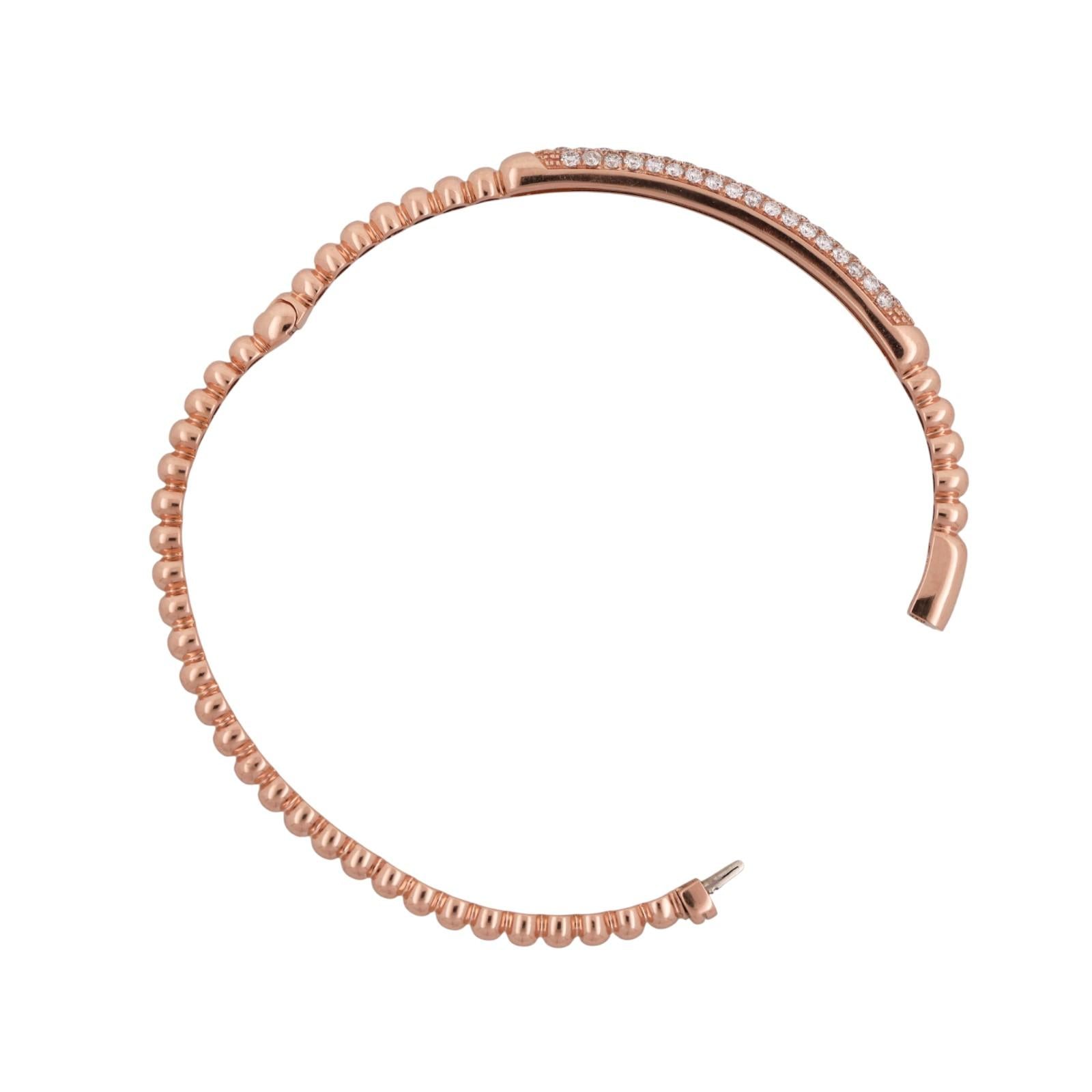 1.50 TW Diamond Ball Link Bangle Bracelet 18K Rose Gold  Ladies Estate 6.5"