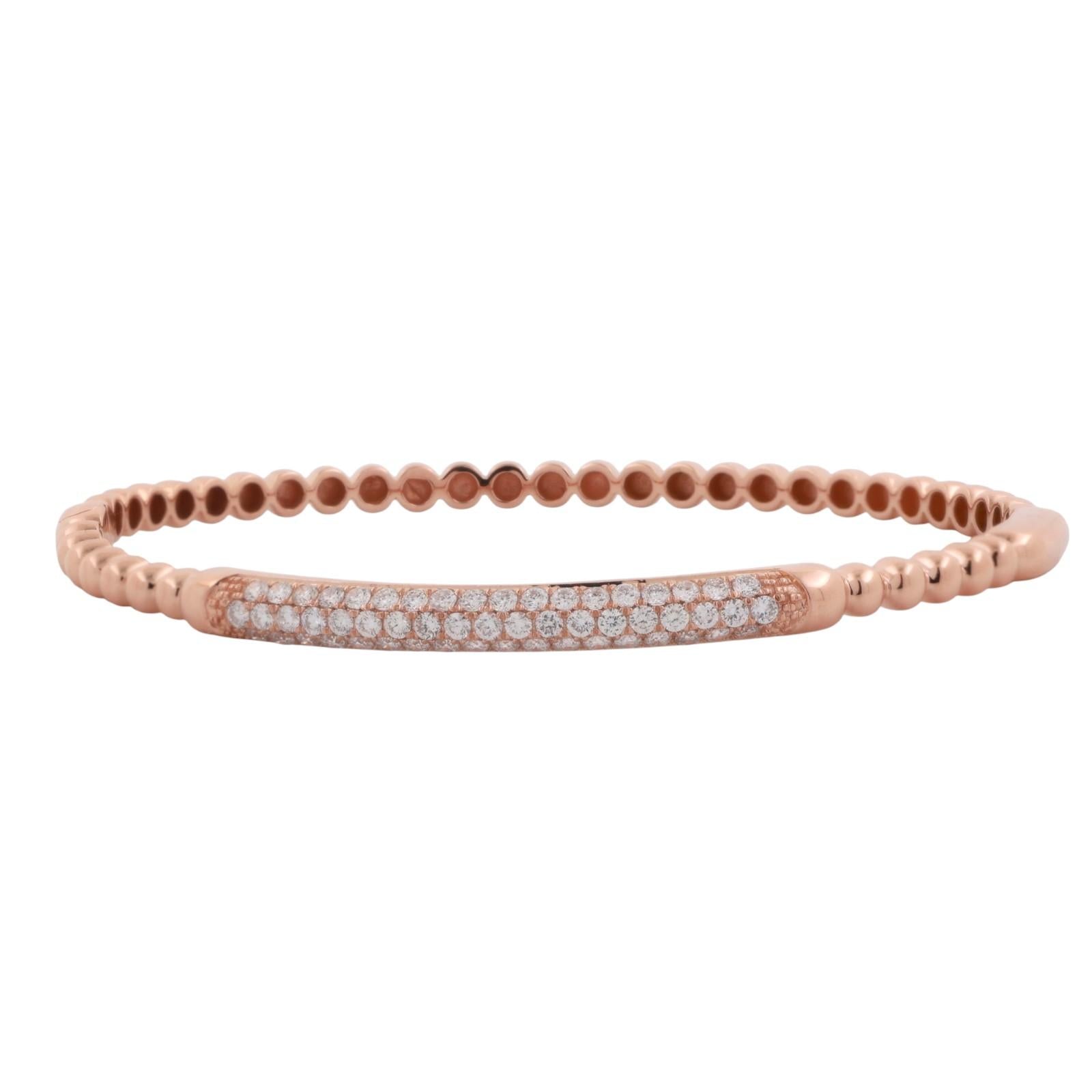 1.50 TW Diamond Ball Link Bangle Bracelet 18K Rose Gold  Ladies Estate 6.5"