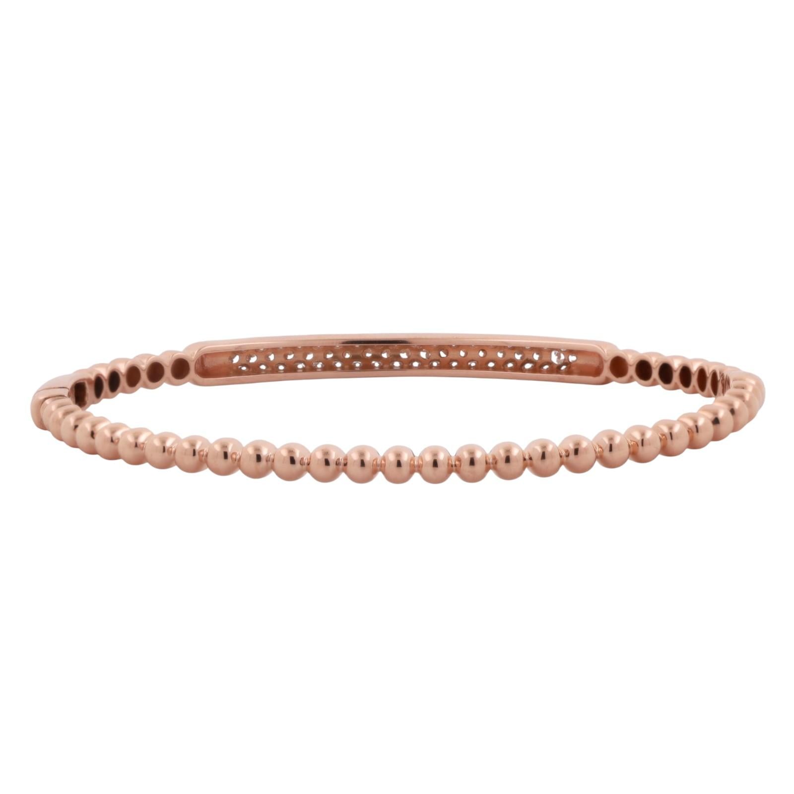 1.50 TW Diamond Ball Link Bangle Bracelet 18K Rose Gold  Ladies Estate 6.5"