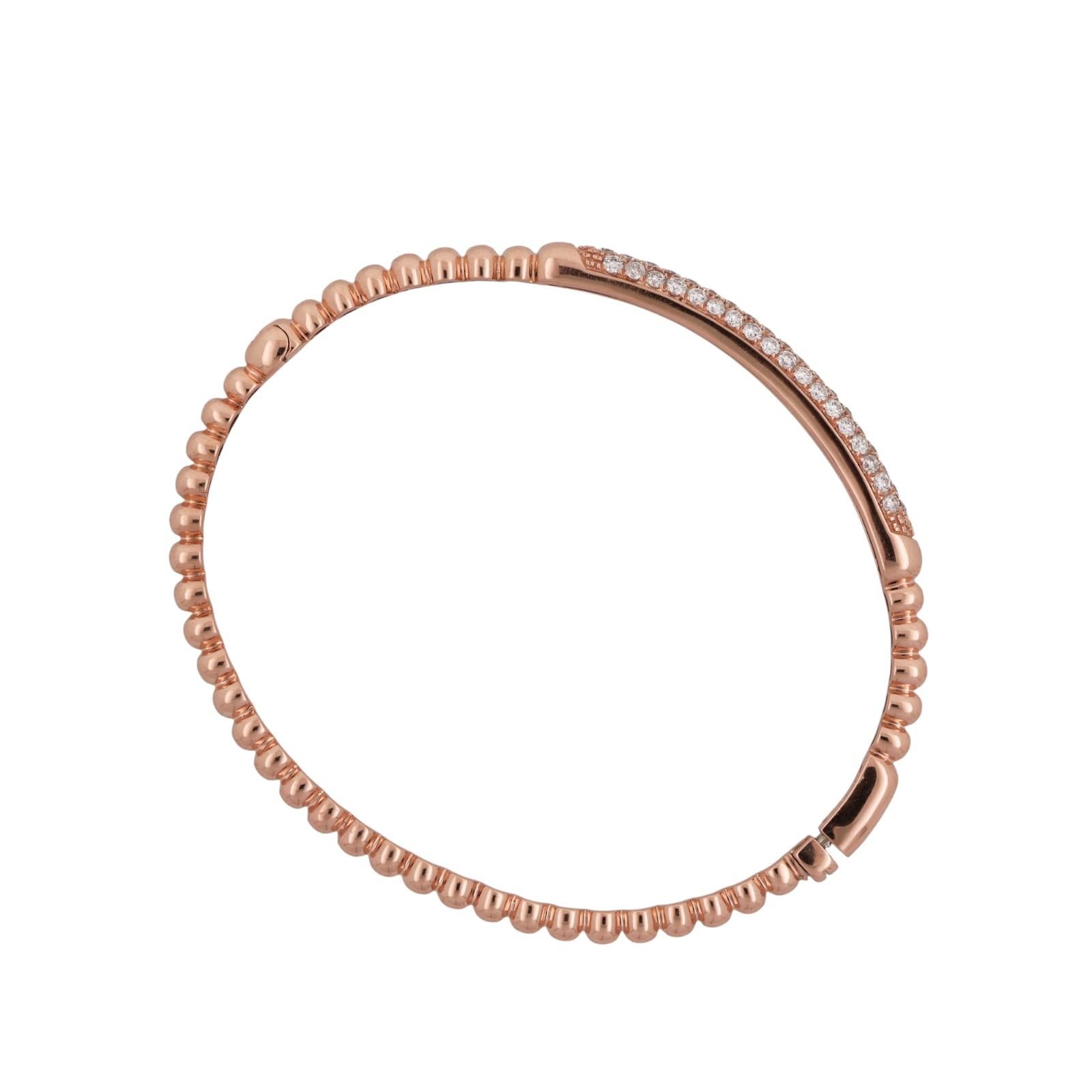 1.50 TW Diamond Ball Link Bangle Bracelet 18K Rose Gold  Ladies Estate 6.5"