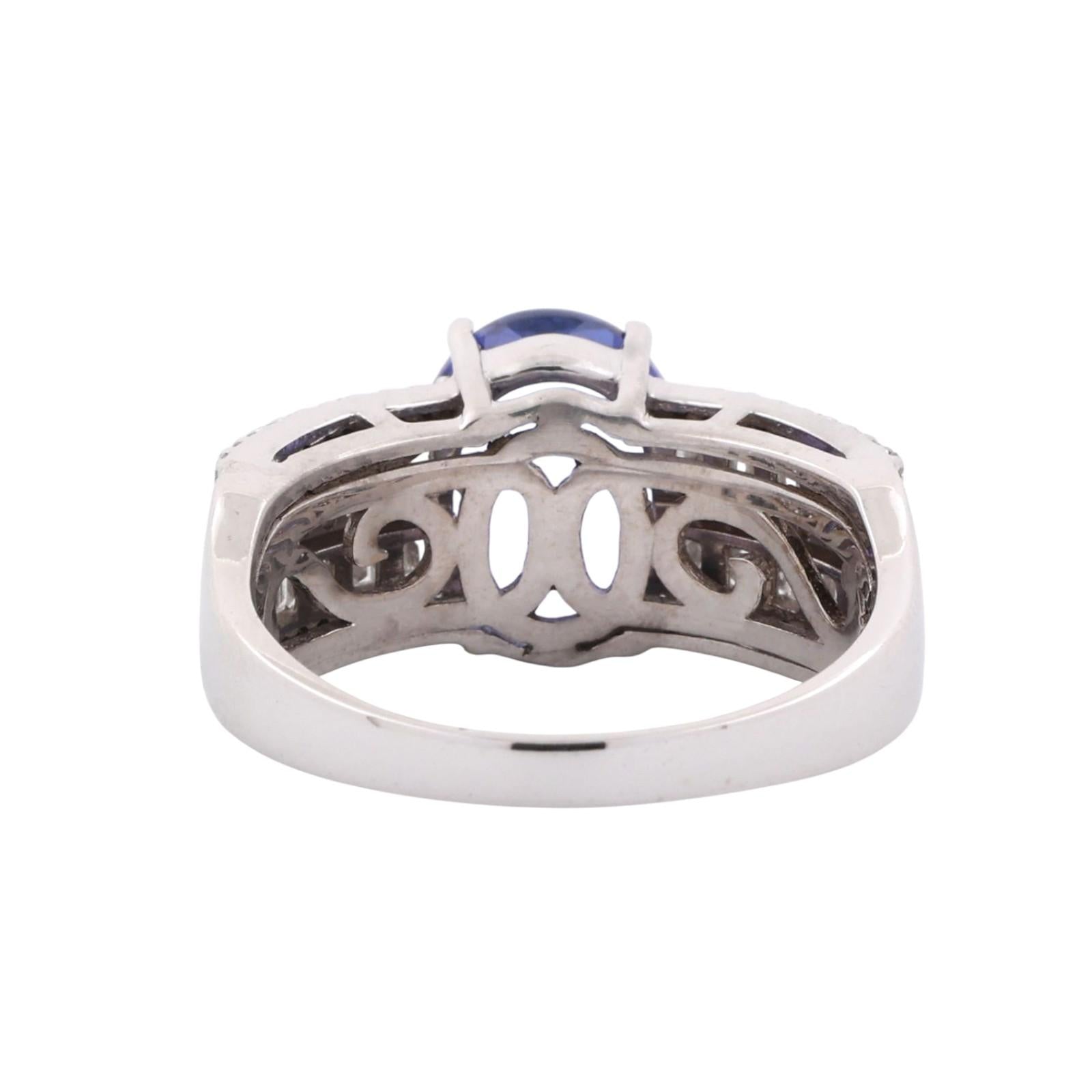 EFFY Tanzanite Diamond Cocktail Ring 14K White Gold 4.85 CTW Size 9.5 Ladies