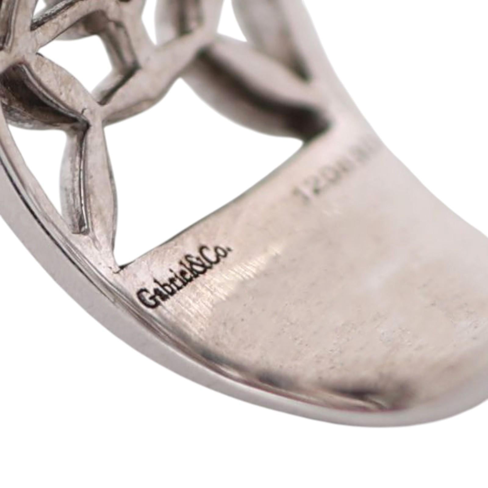 Gabriel & Co. Diamond Filigree Wide Band Ring 14K White Gold 2.00 TW Size 9